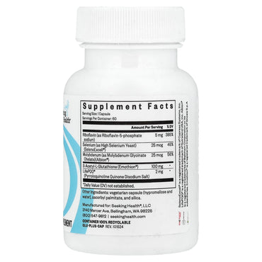 Seeking Health, Glutathione Plus With CoFactors, 60 Capsules UPC 810007521459 | HiLife Vitamins