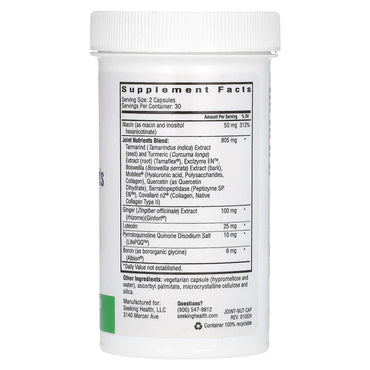 Seeking Health, Joint Nutrients, 60 Vegetarian Capsules UPC 810007521879 | HiLife Vitamins