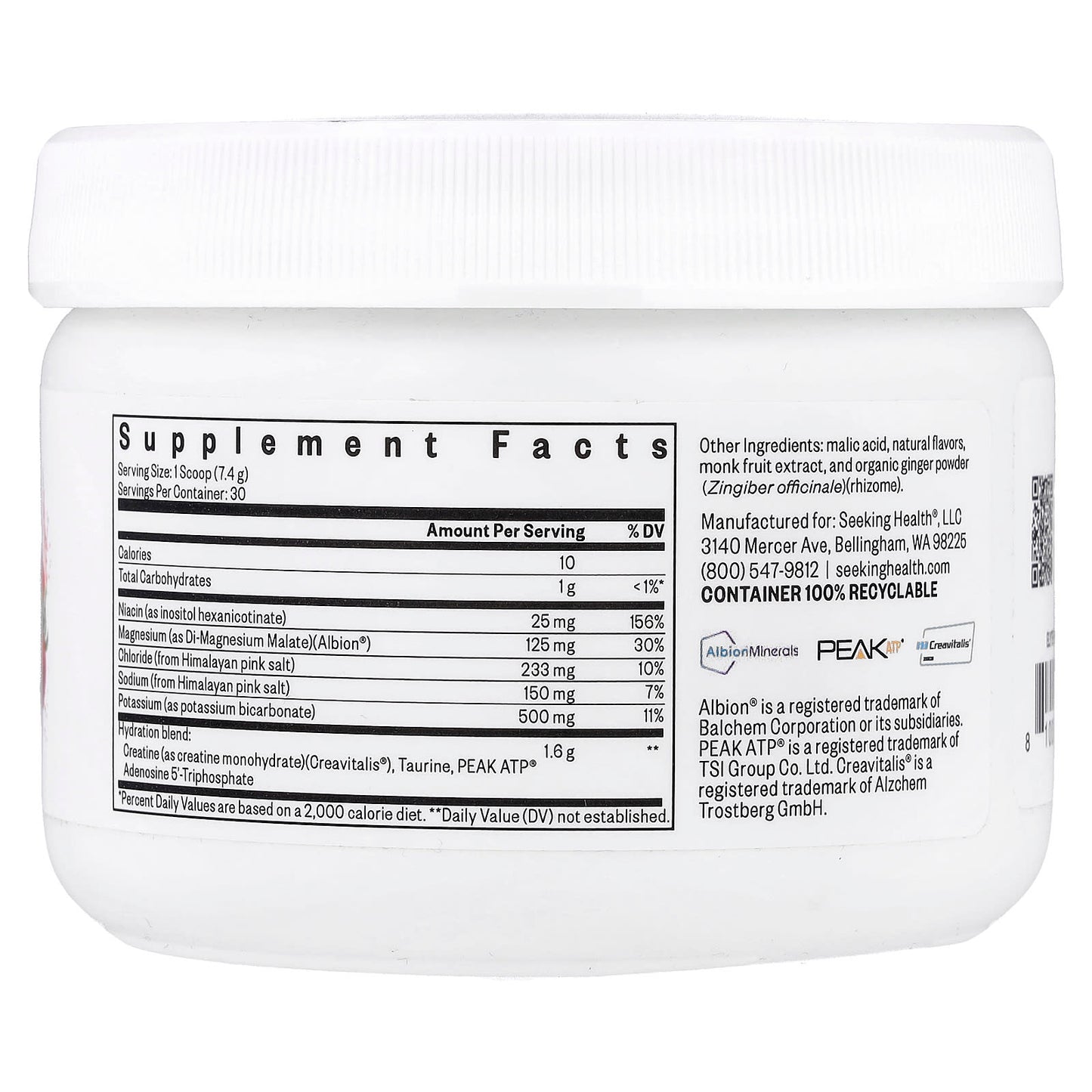 Seeking Health, Optimal Electrolyte, Strawberry Watermelon, 7.83 oz (222 g) UPC 810007529257 | Hilife Vitamins