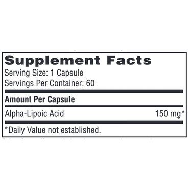 SFI Health, Alpha-Lipoic Acid 150 mg, 60 Capsules UPC 709616293065 | Hilife Vitamins