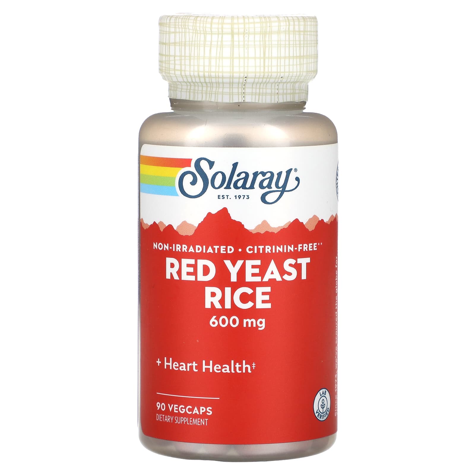 Solaray, Red Yeast Rice 600 mg, 90 VegCaps UPC 076280004472 | HiLife Vitamins