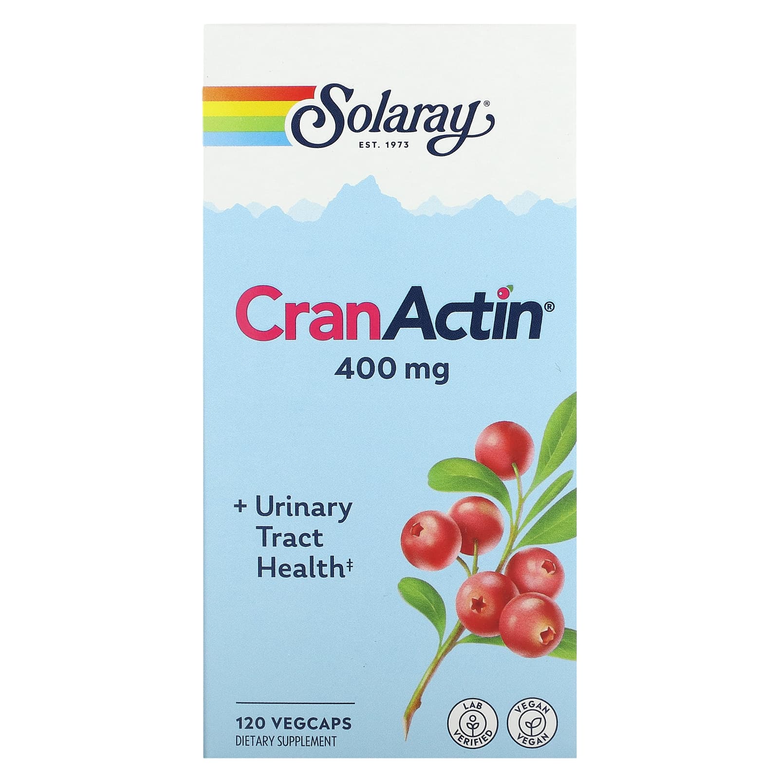 Solaray, Cranactin 400 mg, 120 VegCaps UPC 076280008418 | HiLife Vitamins