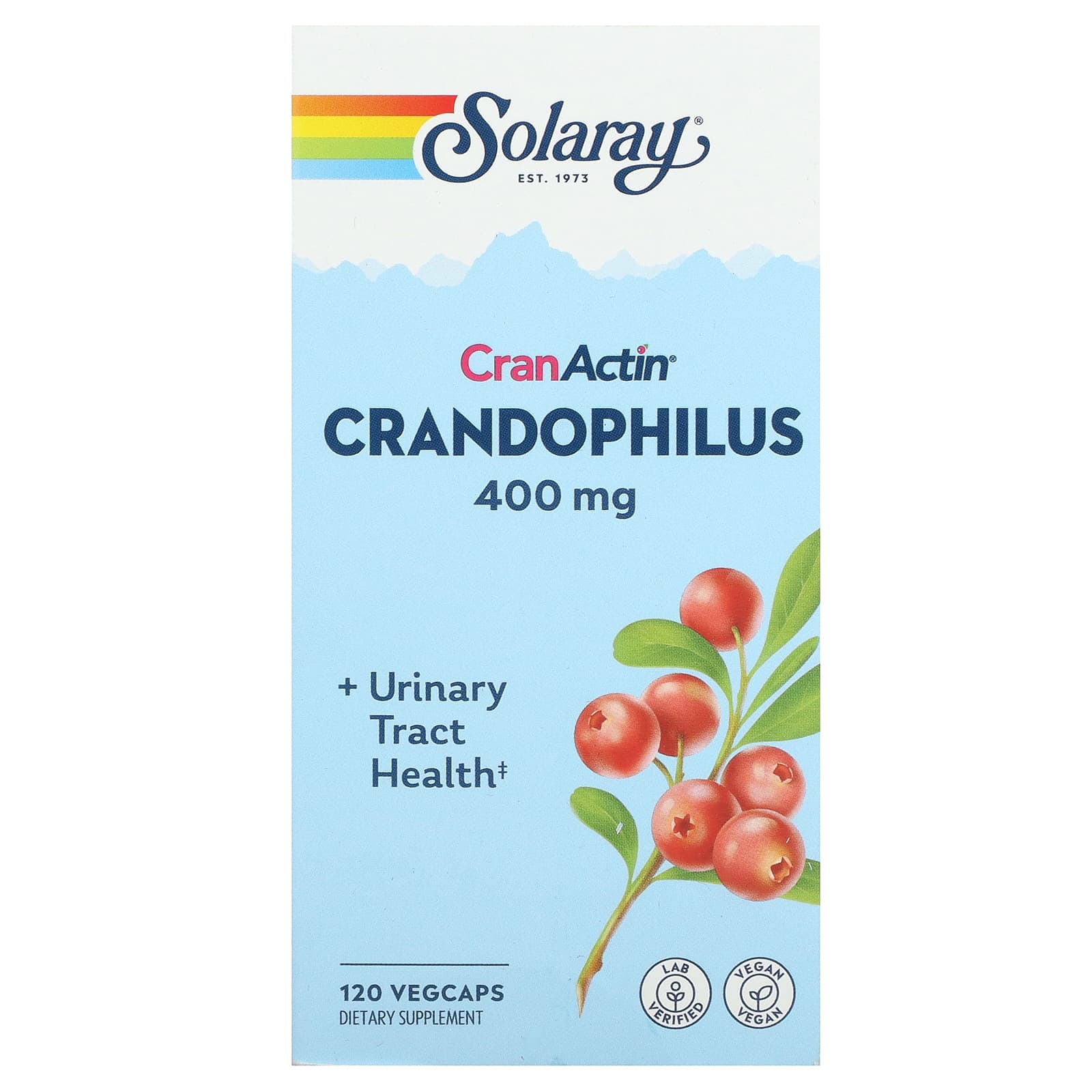 Solaray, CranActin, Crandophilus, 200 mg, 120 Vegetarian Capsules UPC 076280008449 | HiLife Vitamins