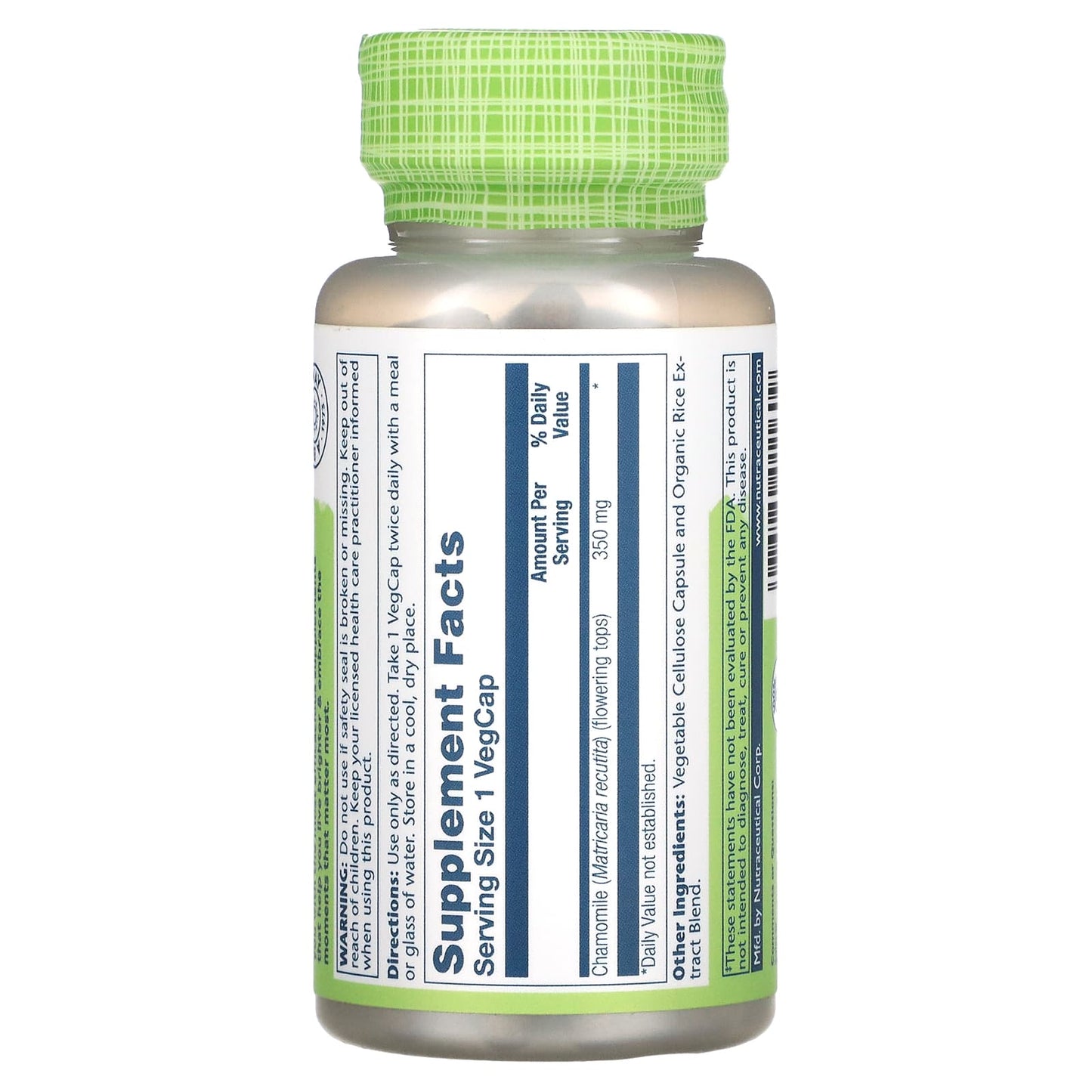 Solaray, Chamomile 350 mg, 100 VegCaps UPC 076280011609 | HiLife Vitamins