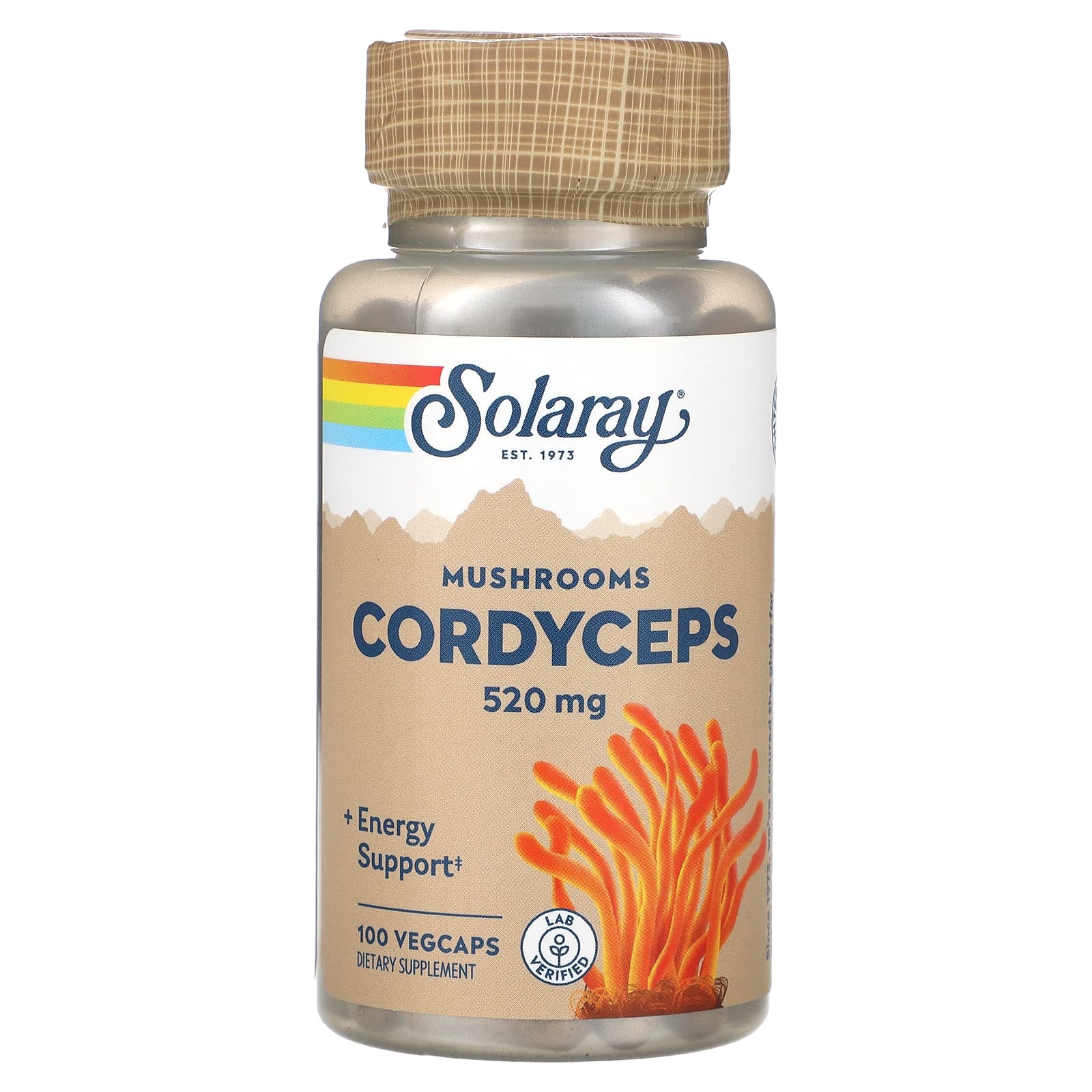 Solaray, Cordyceps Mushrooms, 520 mg, 100 VegCaps UPC 076280011999 | HiLife Vitamins