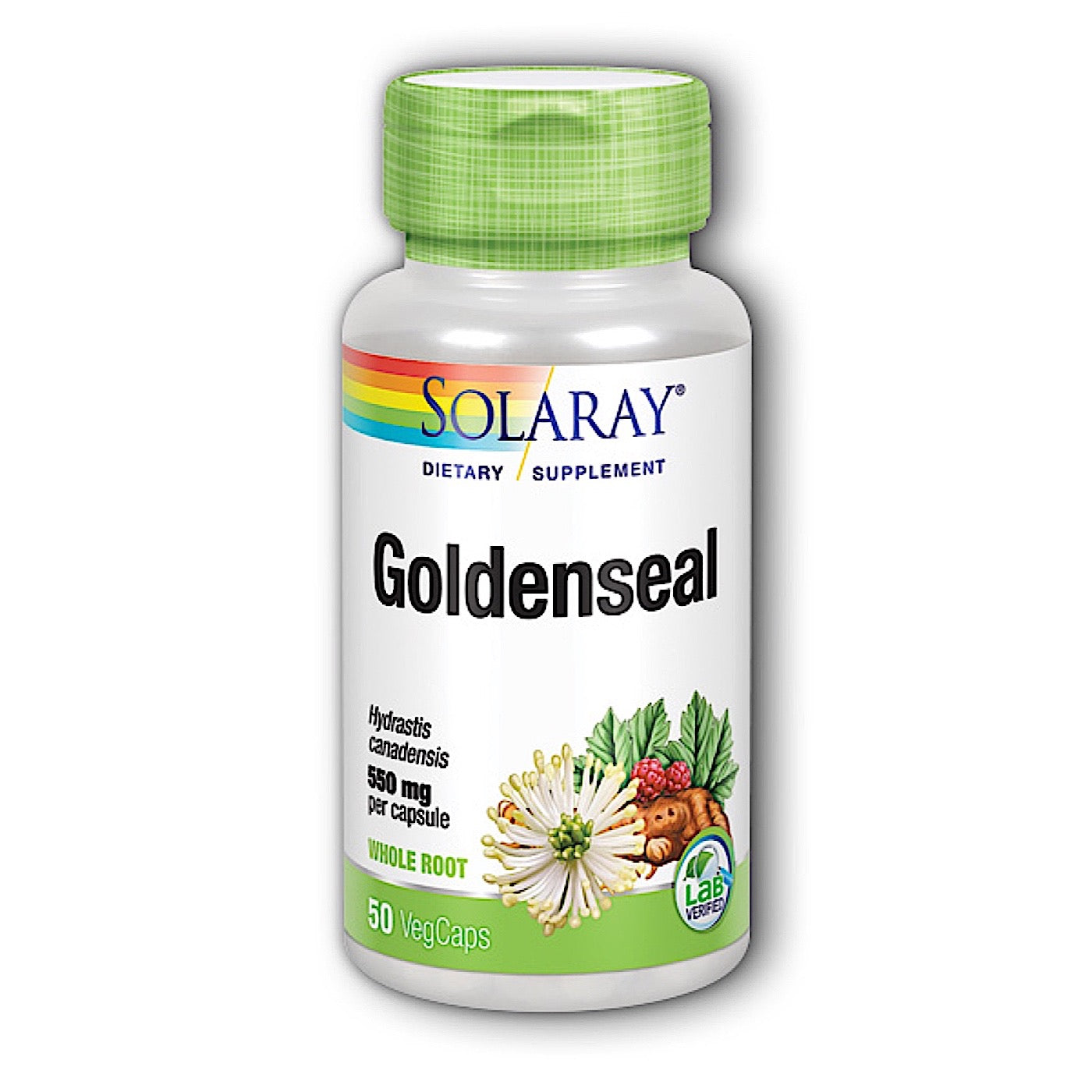 Solaray, Goldenseal Root 550mg, 50 VegCaps UPC 076280013207 | HiLife Vitamins