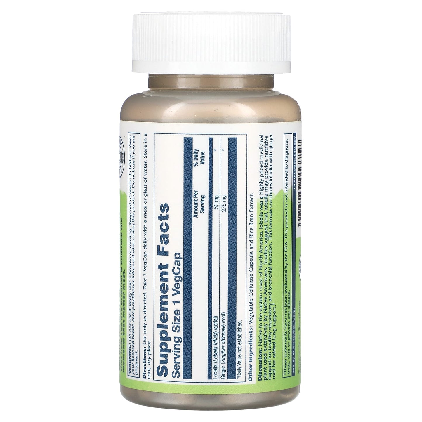 Solaray, True Herbs Lobelia, 50 mg, 100 VegCaps UPC 076280013757 | HiLife Vitamins