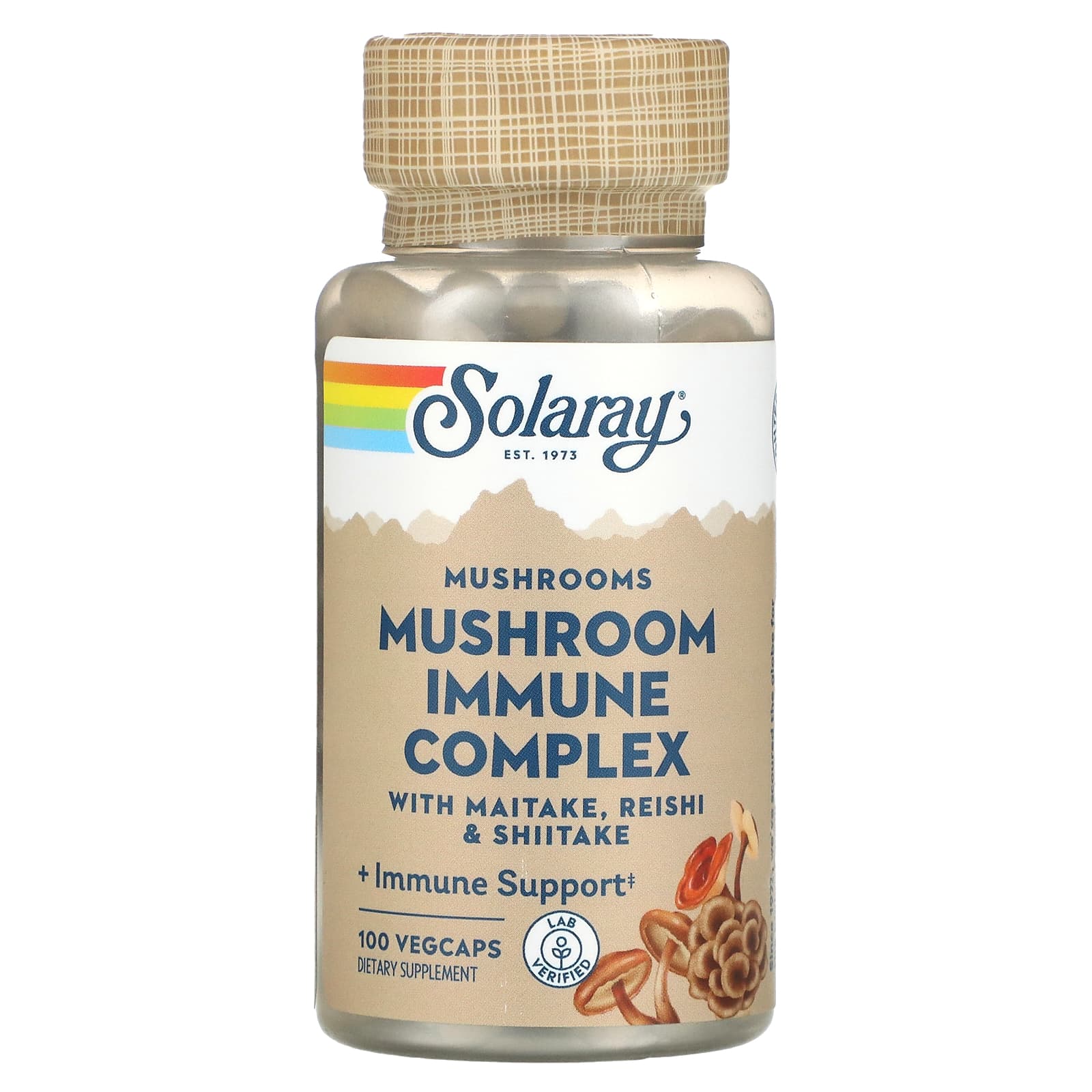 Solaray, Mushroom Immune Complex with Maitake, Reishi & Shiitake, 100 VegCaps UPC 076280013788 | HiLife Vitamins