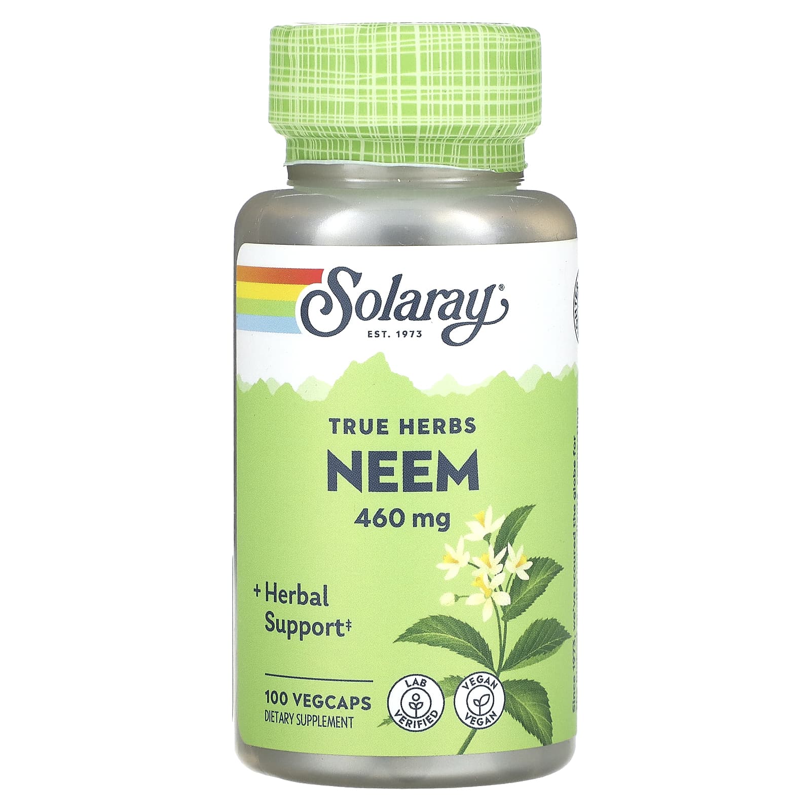Solaray, True Herbs, Neem, 460 mg, 100 VegCaps UPC 076280014051 | HiLife Vitamins