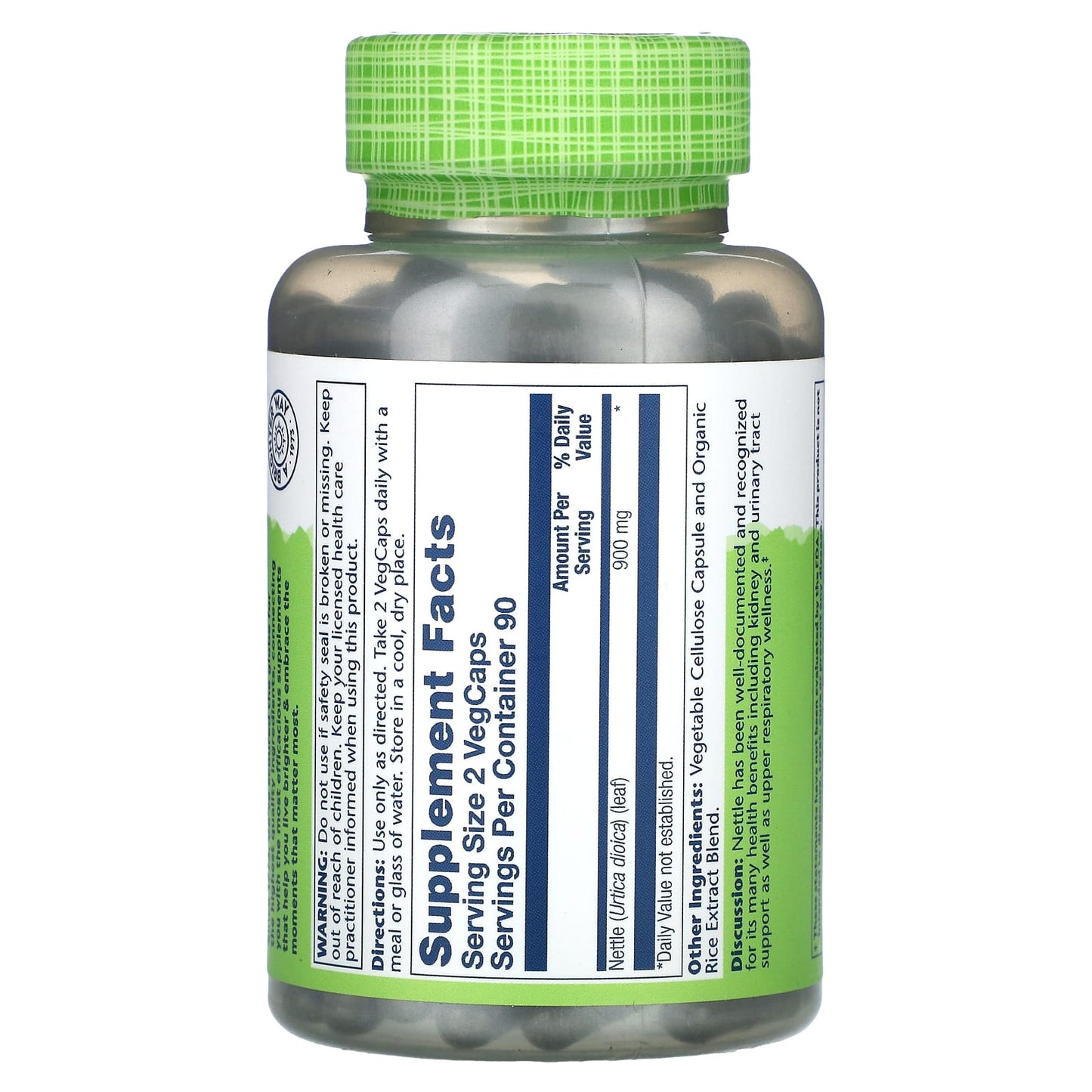 Solaray, True Herbs, Nettle, 450 mg, 180 VegCaps UPC 076280014129 | HiLife Vitamins