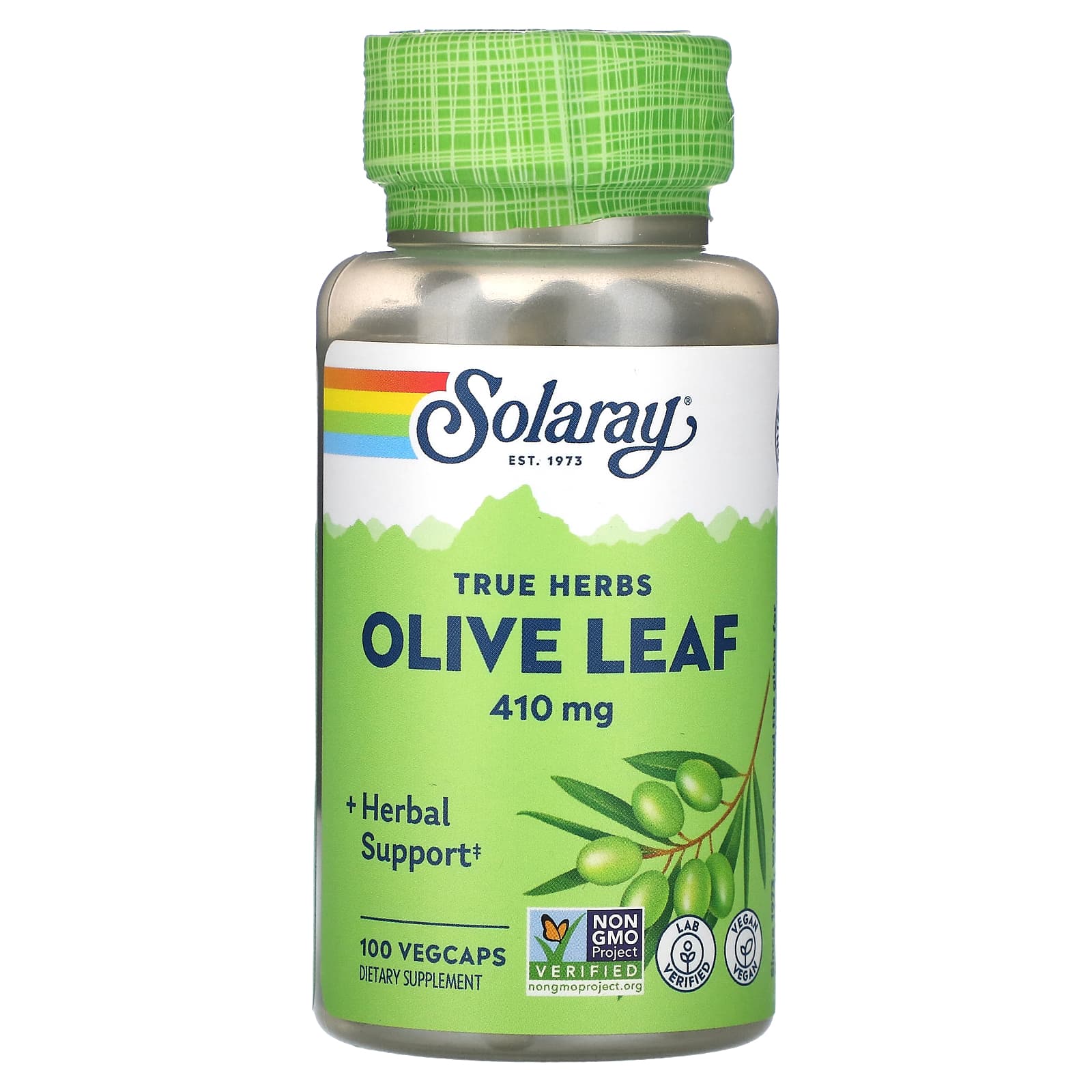 Solaray, True Herbs, Olive Leaf, 410 mg, 100 VegCaps UPC 076280014136 | HiLife Vitamins