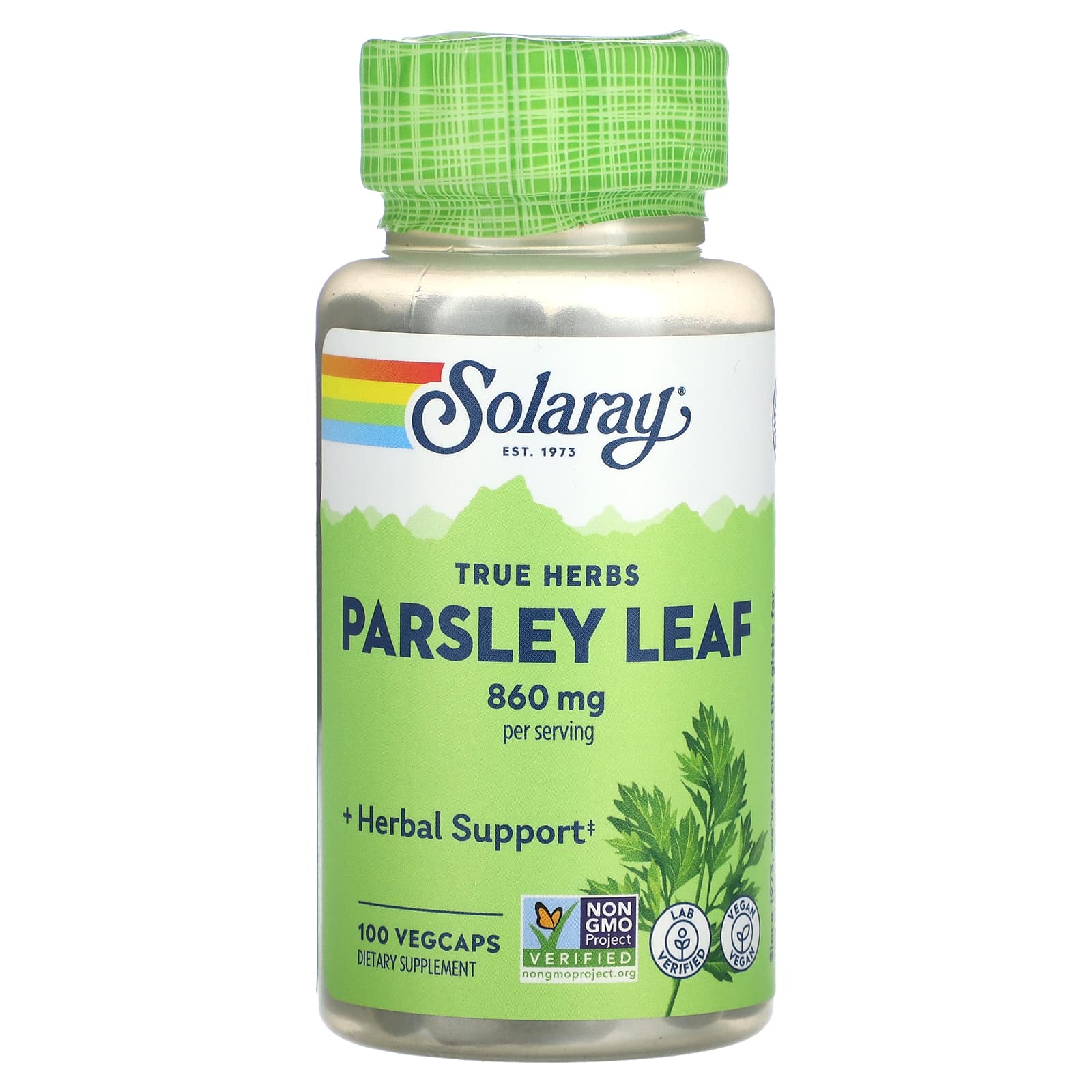 Solaray, True Herbs, Parsley Leaf, 860 mg, 100 VegCaps UPC 076280014204 | HiLife Vitamins