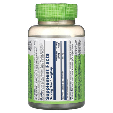 Solaray, Pau D'Arco, 550 mg, 100 VegCaps UPC 076280014402 | HiLife Vitamins