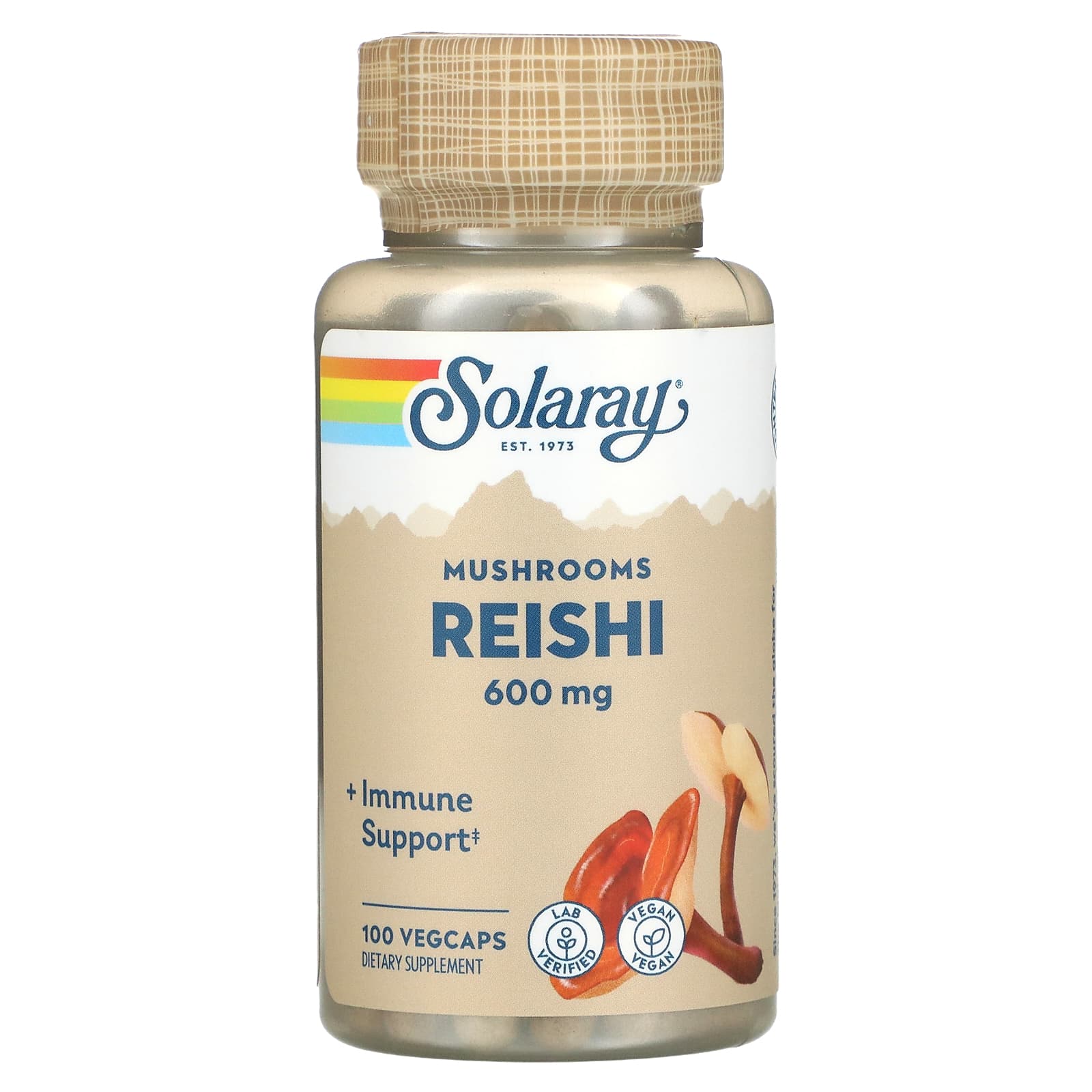 Solaray, Reishi Mushroom 600 mg, 100 VegCaps UPC 076280015058 | HiLife Vitamins