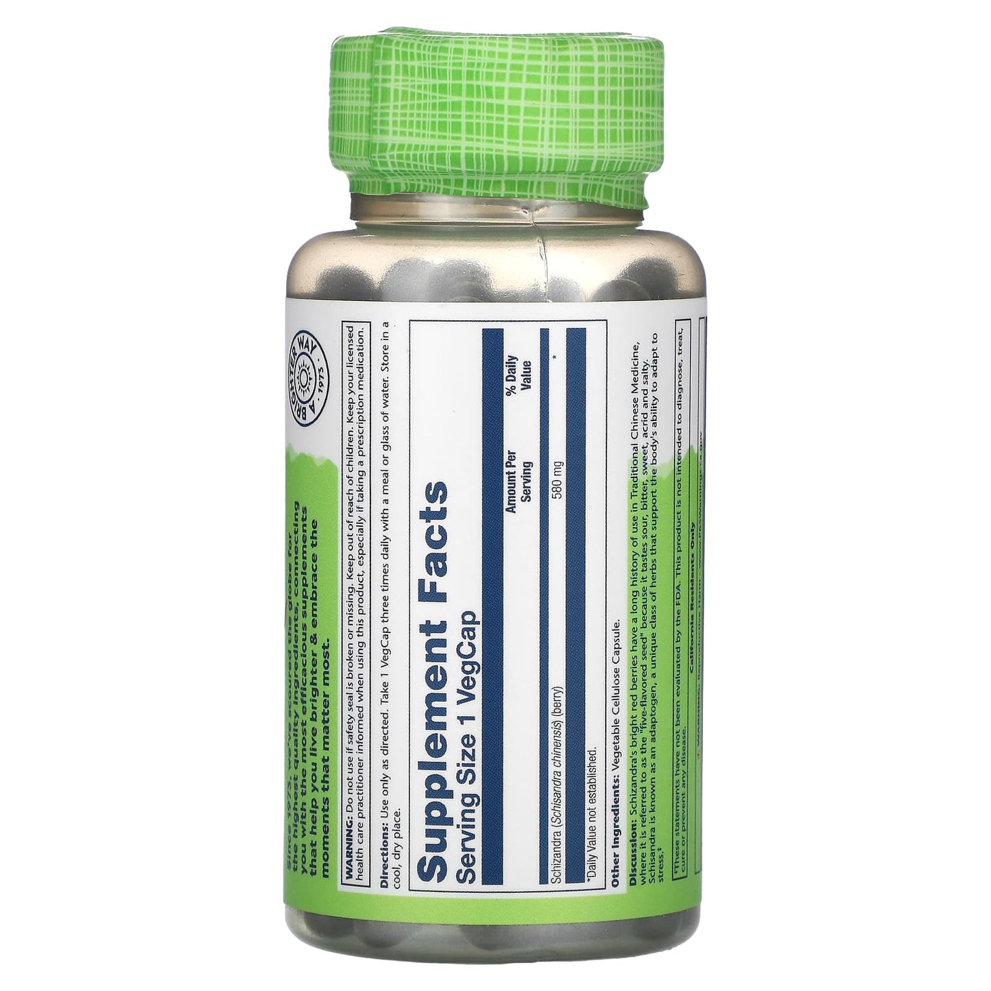 Solaray, Schizandra, 580 mg, 100 VegCaps UPC 076280015553 | HiLife Vitamins