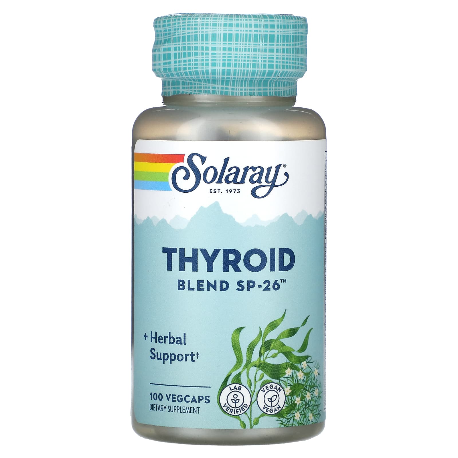 Solaray, Thyroid Blend SP-26, 100 VegCaps UPC 076280022605 | HiLife Vitamins