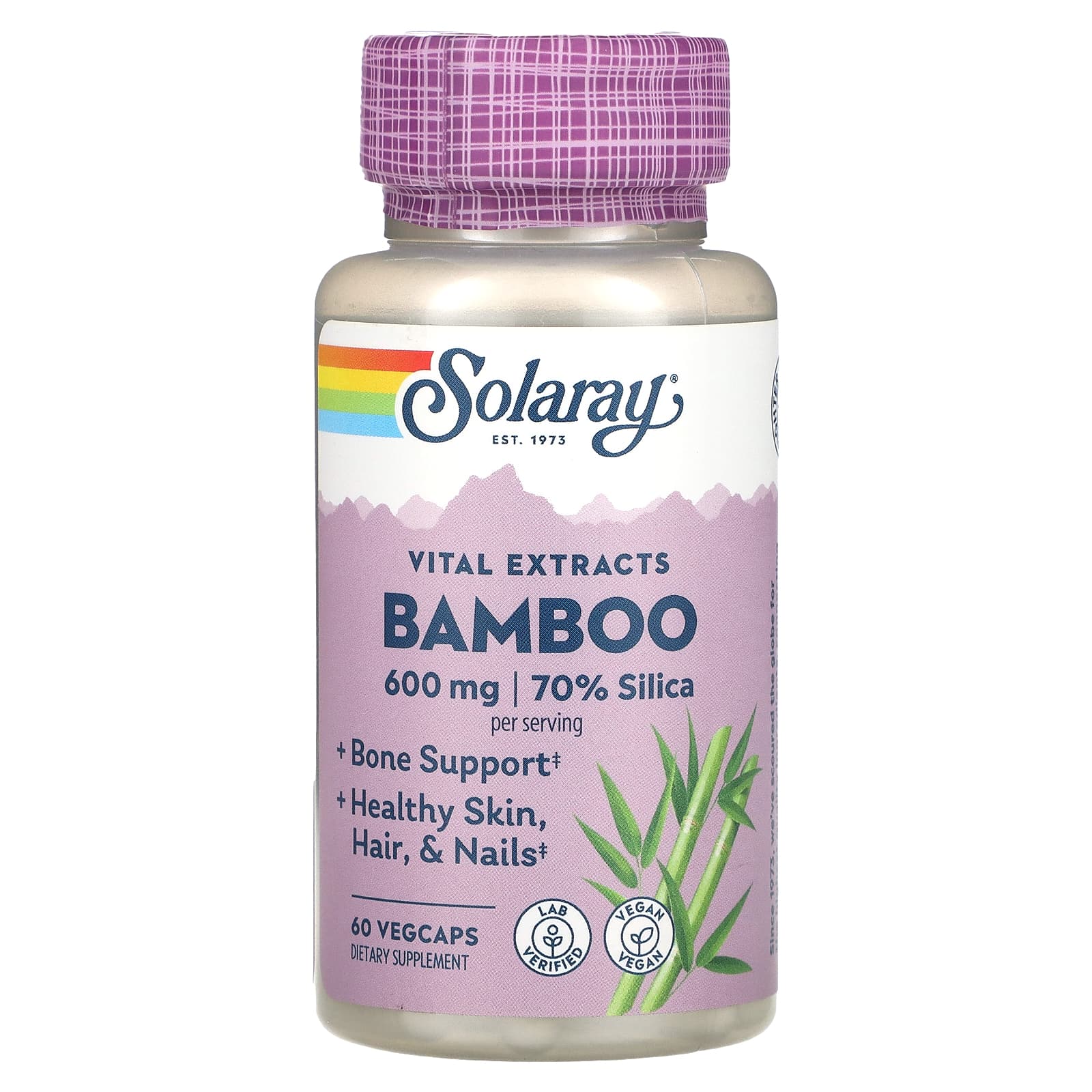 Solaray, Bamboo Extract 300 mg, 60 VegCaps UPC 076280030754 | HiLife Vitamins