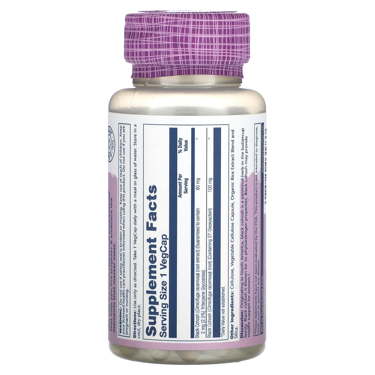 Solaray, Vital Extracts, Black Cohosh, 80 mg, 30 VegCaps UPC 076280031737 | HiLife Vitamins