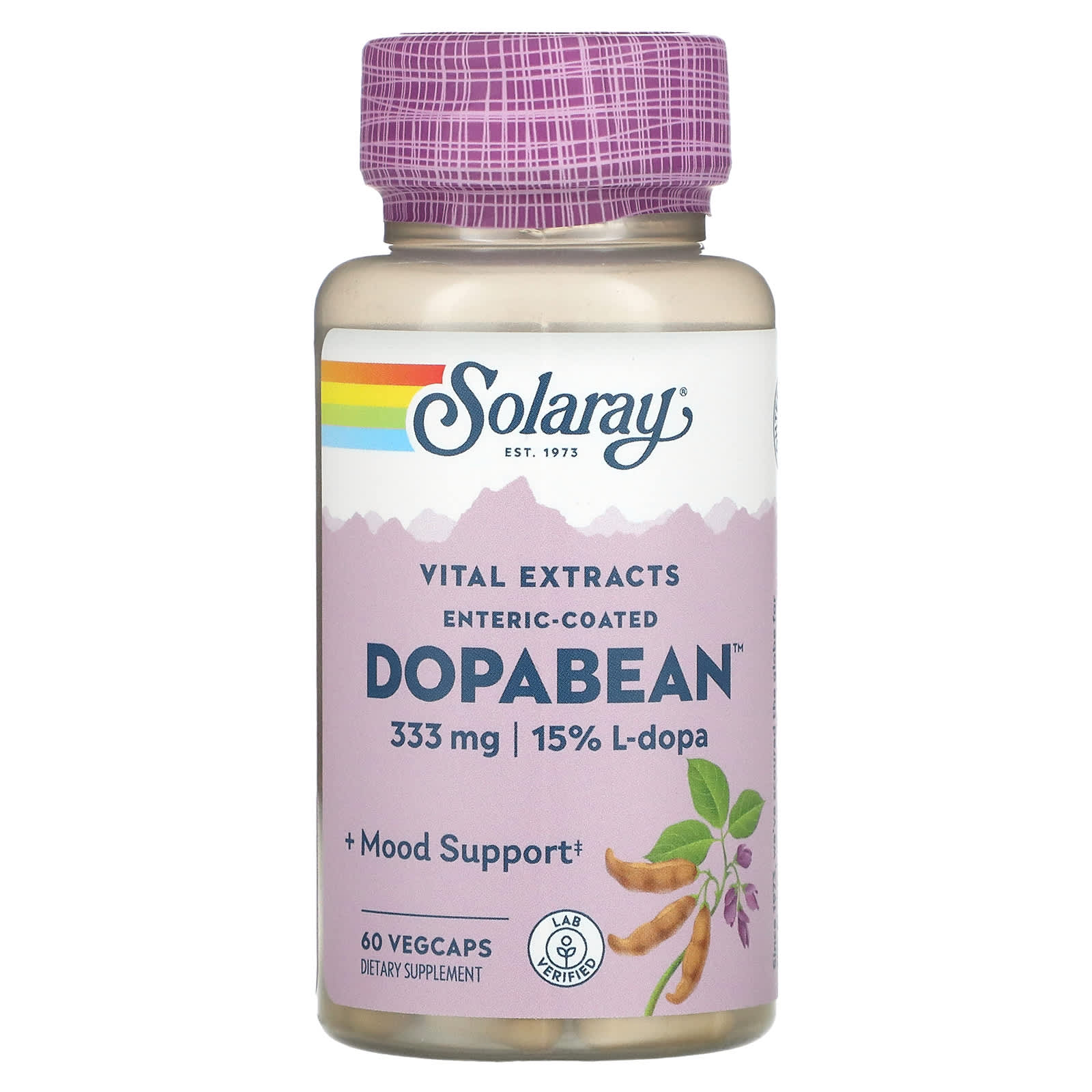 Solaray, Dopabean Mucuna Pruriens 333 mg, 60 VegCaps UPC 076280033809 | HiLife Vitamins