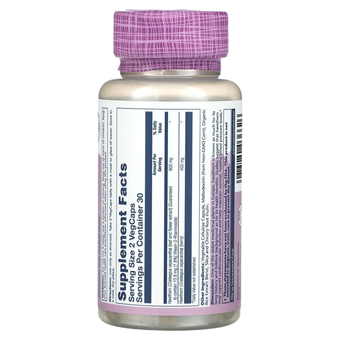 Solaray, Vital Extracts Hawthorn, 300 mg, 60 VegCaps UPC 076280036626 | HiLife Vitamins