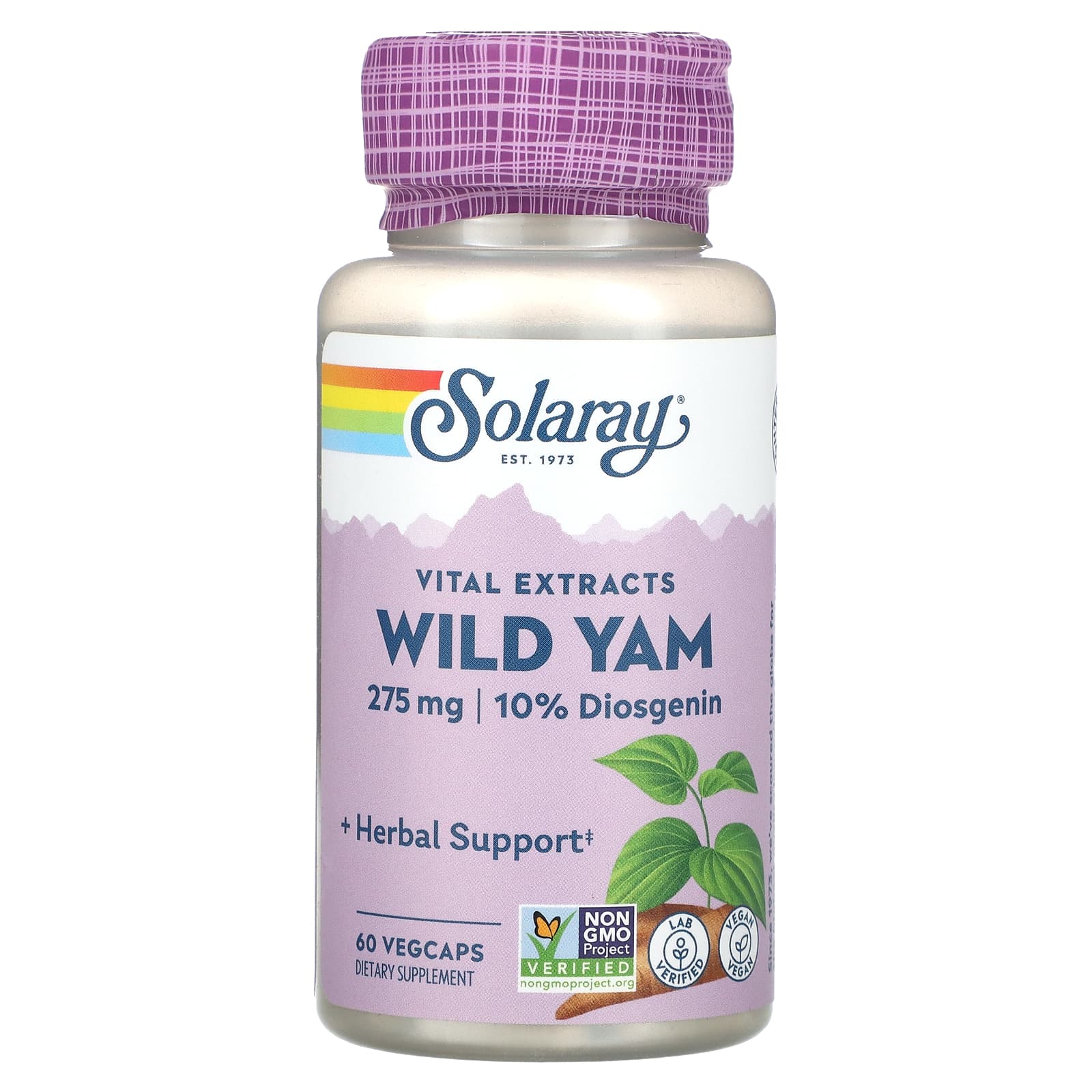 Solaray, Vital Extracts Wild Yam, 275 mg, 60 VegCaps UPC 076280036909 | HiLife Vitamins