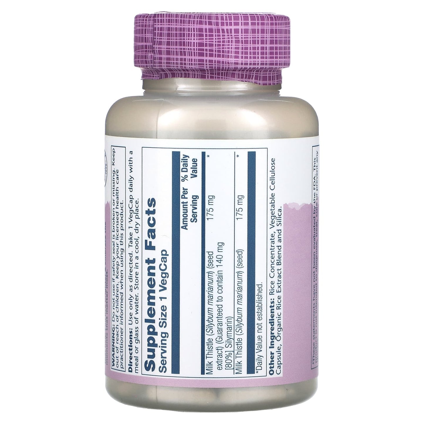 Solaray, Vital Extracts, Milk Thistle , 175 mg, 120 VegCaps UPC 076280037012 | HiLife Vitamins