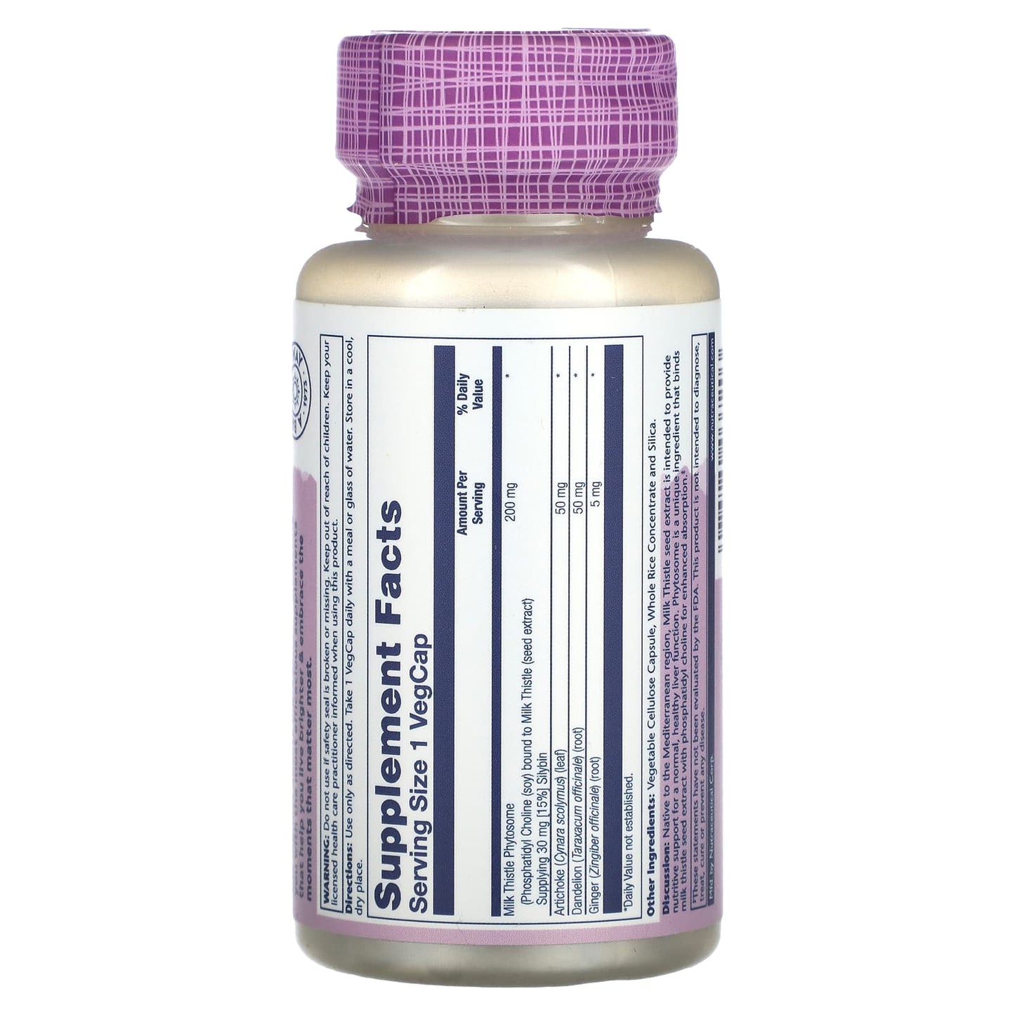 Solaray, Vital Extracts, Milk Thistle Phytosome, 30 VegCaps UPC 076280037203 | HiLife Vitamins