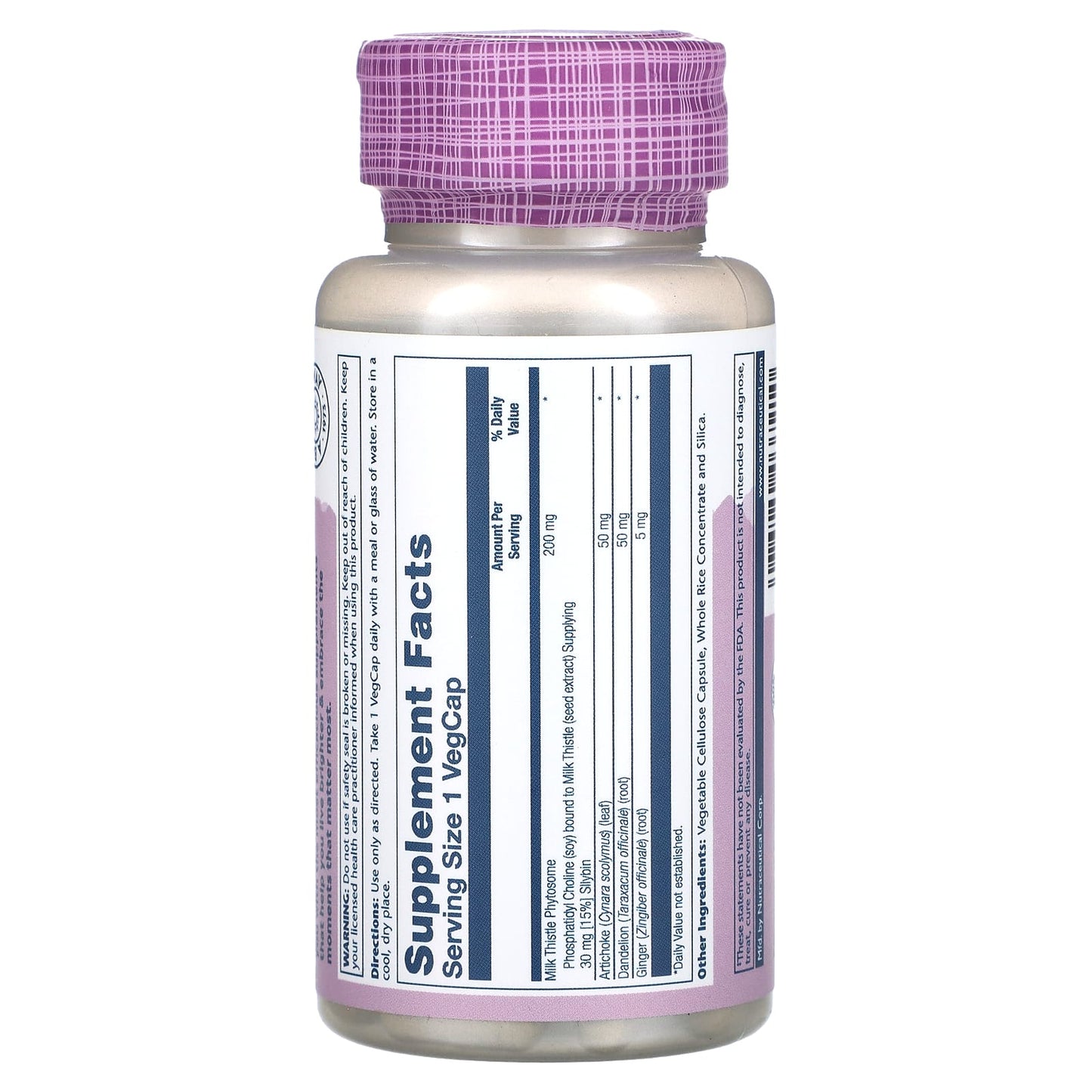 Solaray, Vital Extracts, Milk Thistle Phytosome, 60 VegCaps UPC 076280037210 | HiLife Vitamins