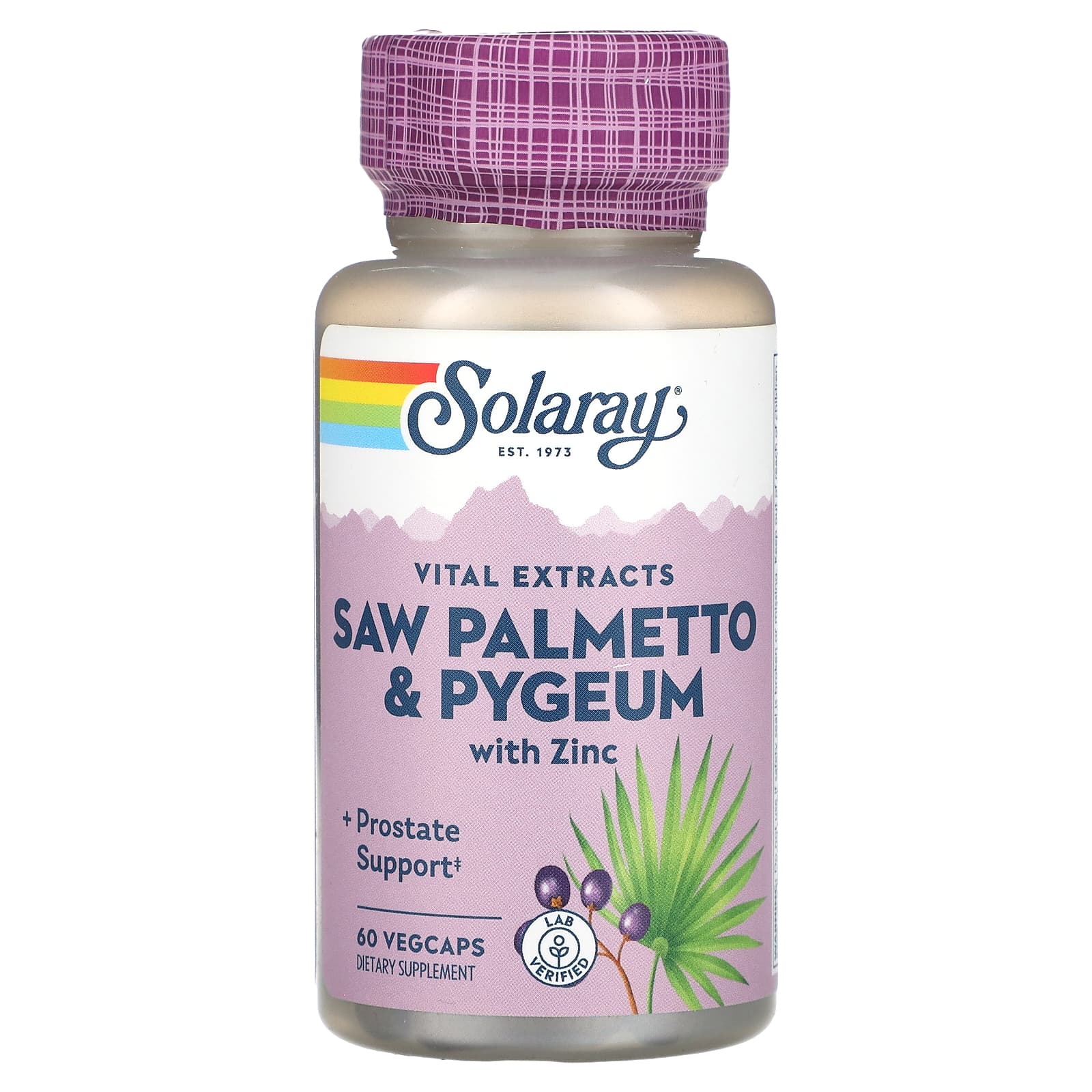 Solaray, Vital Extracts, Saw Palmetto & Pygeum with Zinc, 60 VegCaps UPC 076280037678 | HiLife Vitamins