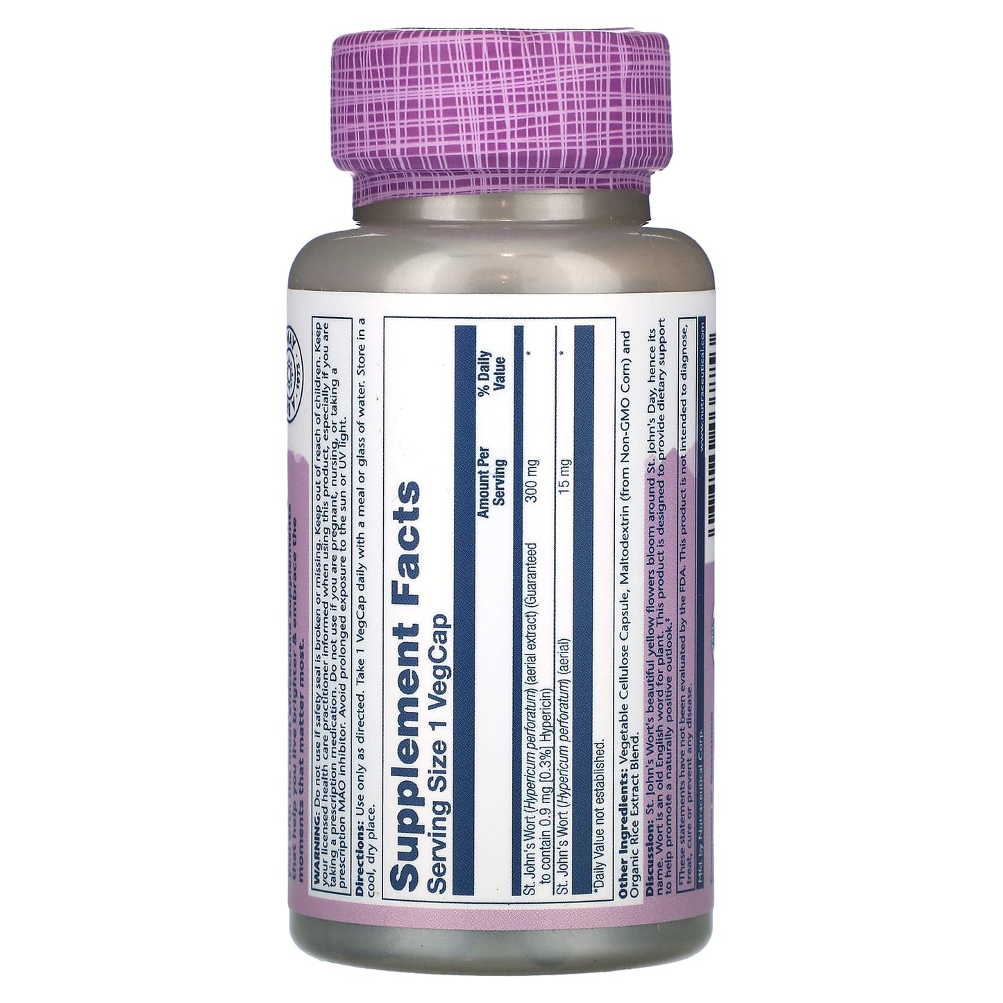 Solaray, Vital Extracts, St. John’s Wort, 300 mg, 60 VegCaps UPC 076280037753 | HiLife Vitamins