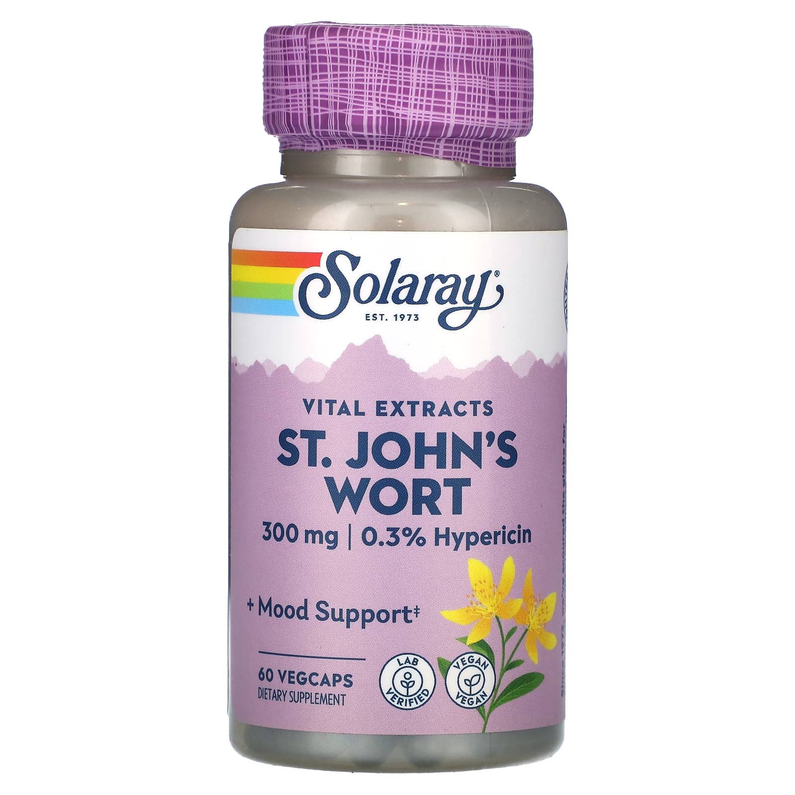 Solaray, Vital Extracts, St. John’s Wort, 300 mg, 60 VegCaps UPC 076280037753 | HiLife Vitamins