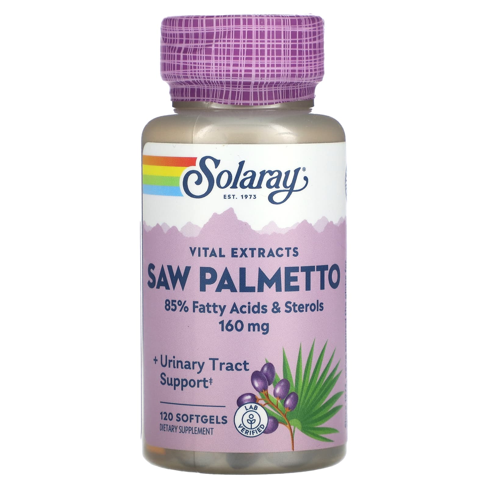Solaray, Vital Extracts, Saw Palmetto, 160 mg, 120 Softgels UPC 076280037838 | HiLife Vitamins