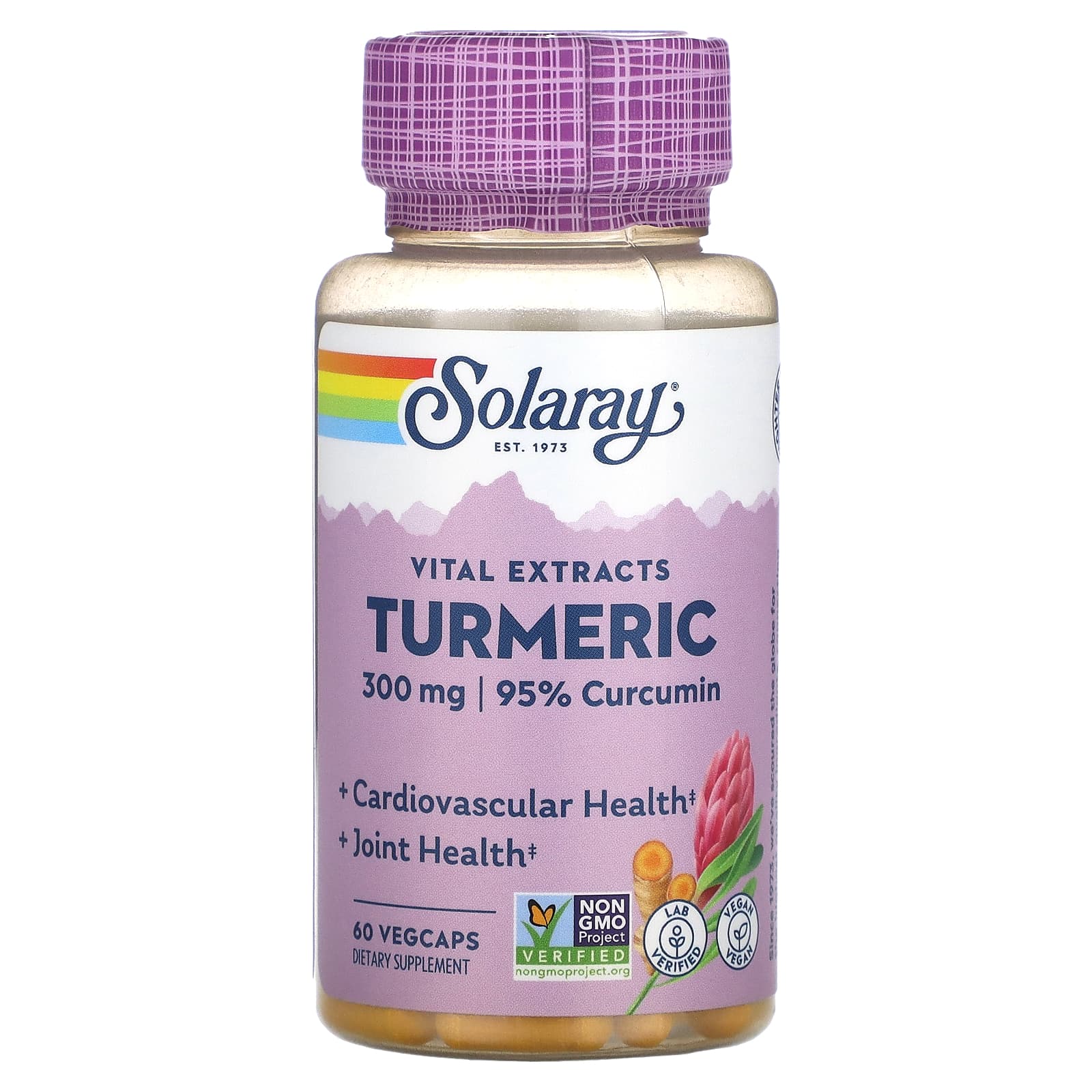 Solaray, Turmeric Root Extract 300 mg, 60 VegCaps UPC 076280038002 | HiLife Vitamins