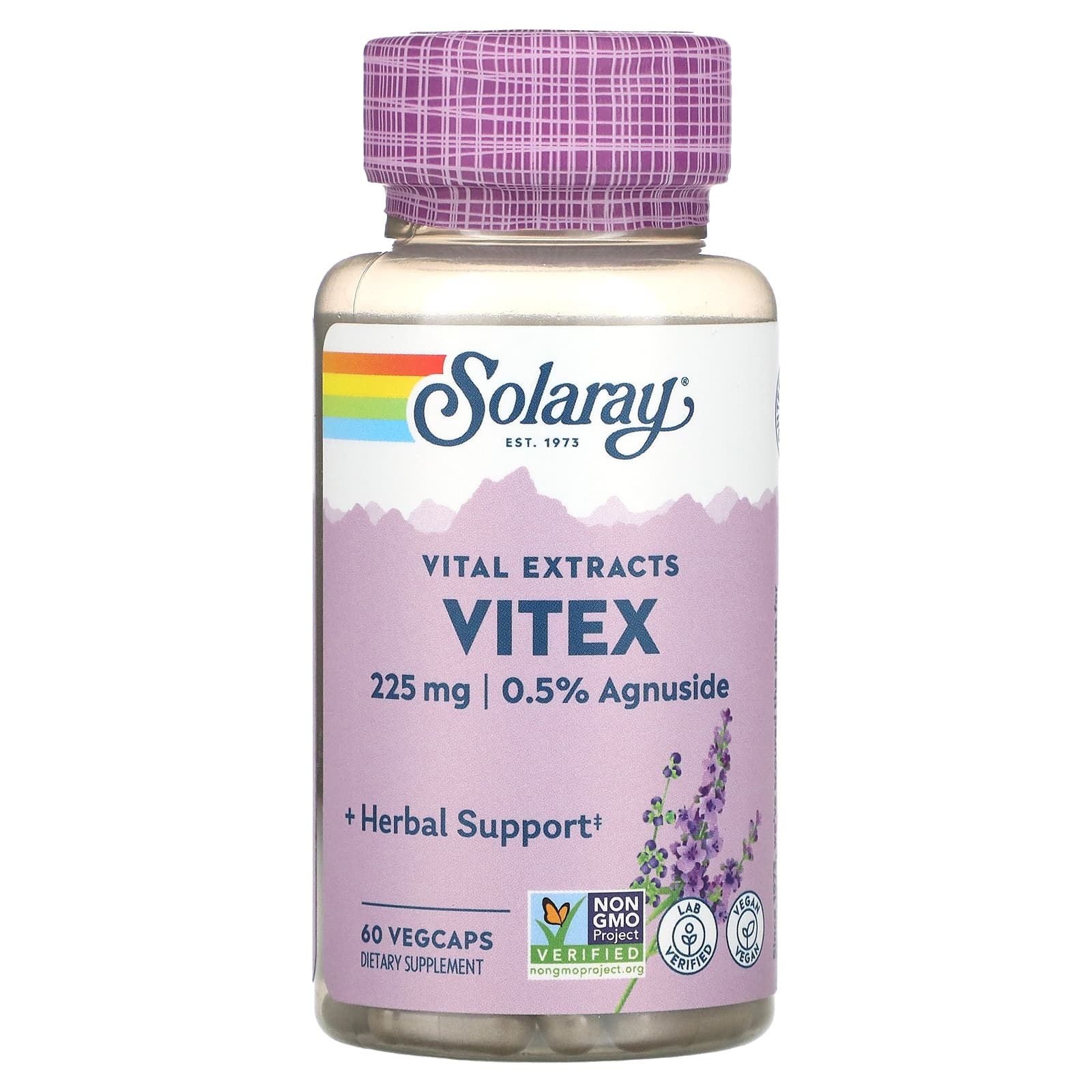Solaray, Vitex Chaste Berry Extract 225 mg, 60 VegCaps UPC 076280039566 | HiLife Vitamins