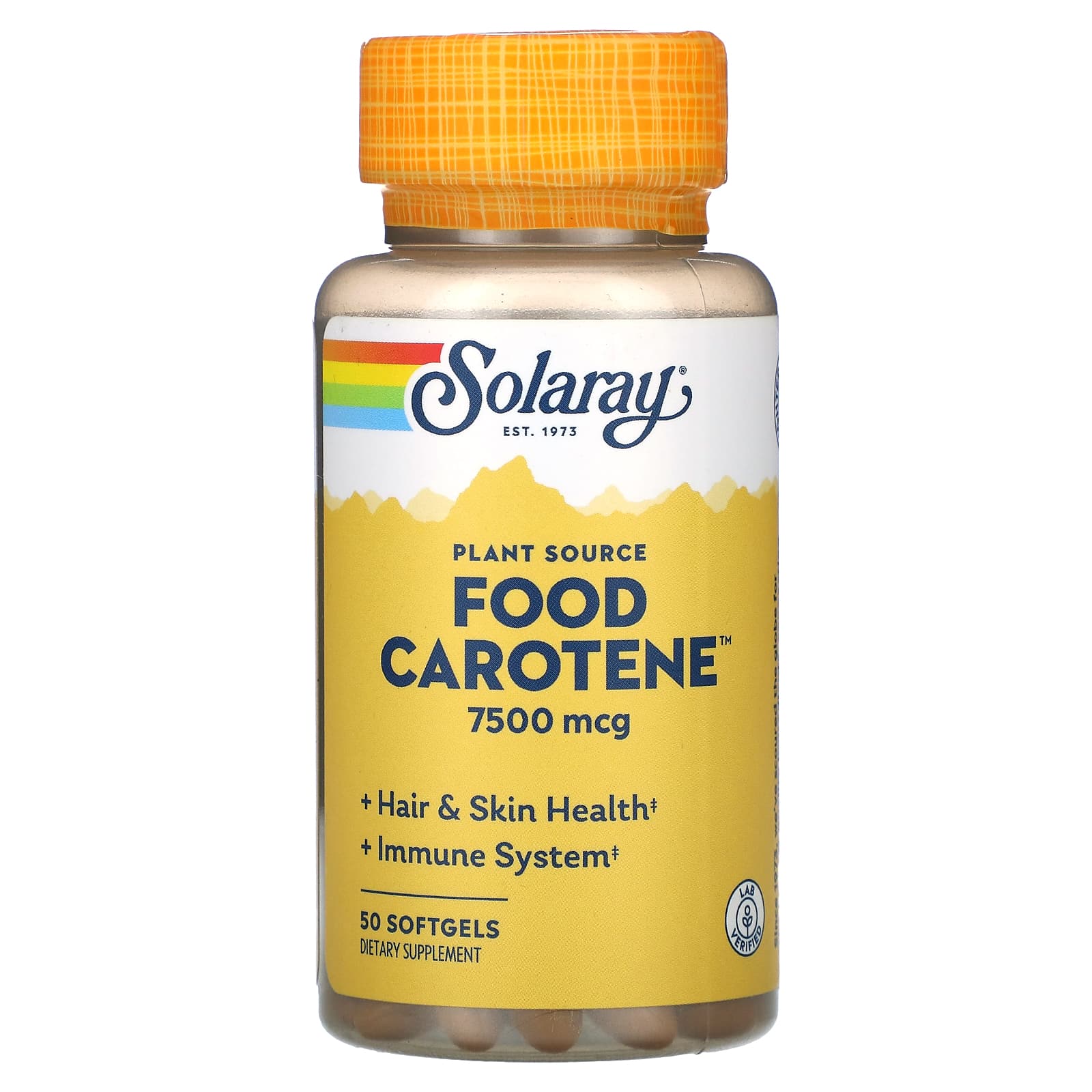Solaray, Plant Source Food Carotene, 7,500 mcg, 50 Softgels UPC 076280041156 | HiLife Vitamins