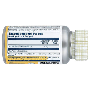 Solaray, Lycopene, 10 mg, 60 Softgels UPC 076280041262 | HiLife Vitamins