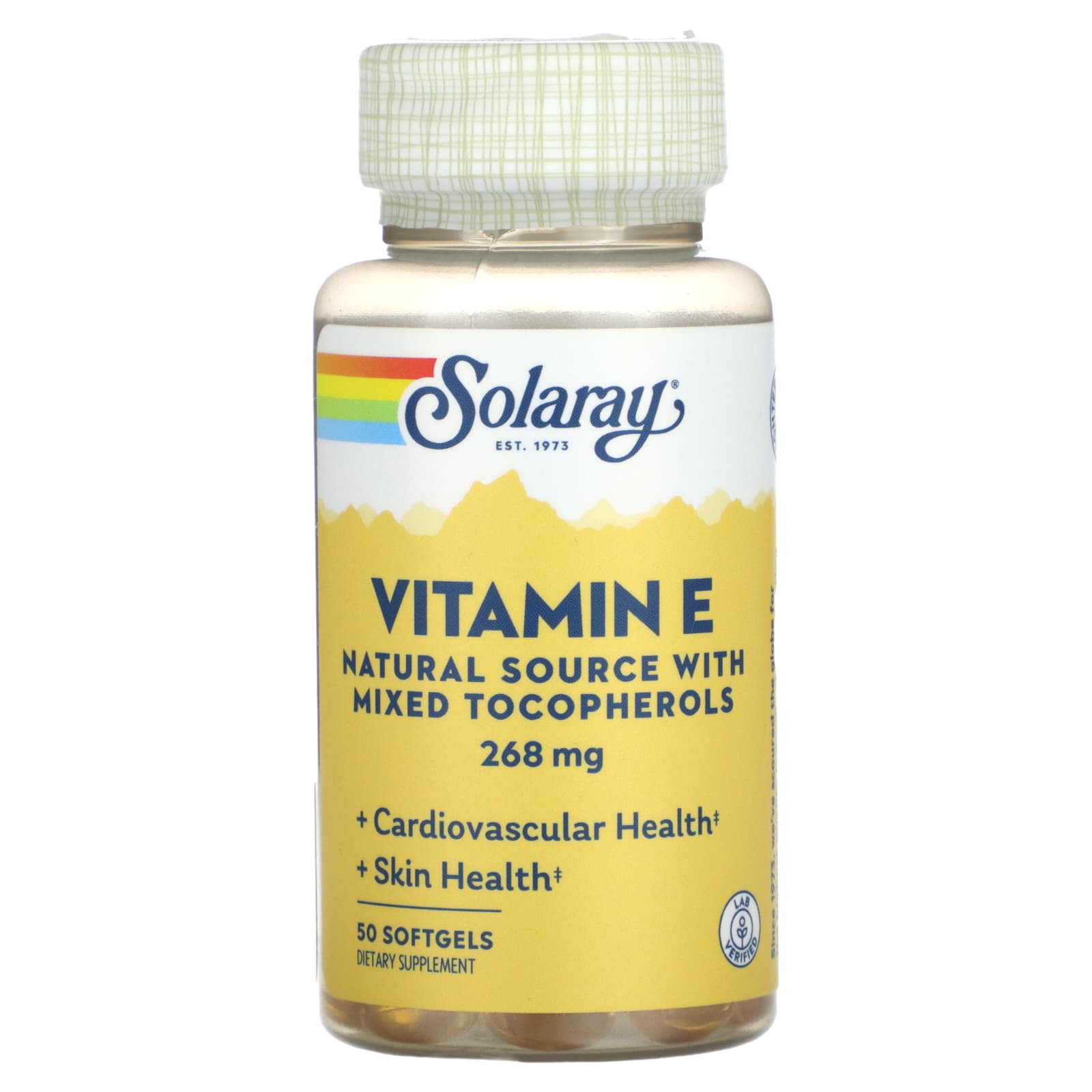 Solaray, Vitamin E, 268 mg, 50 Softgels UPC 076280041620 | HiLife Vitamins