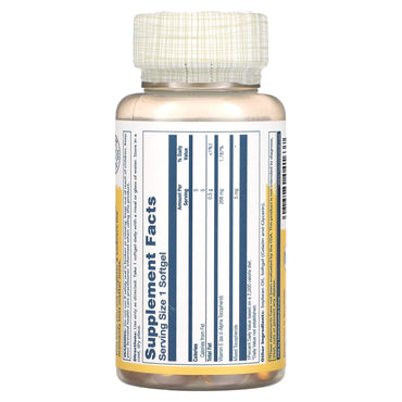 Solaray, E D-Alpha Tocopherol 400 IU, 100 Softgels UPC 076280041637 | HiLife Vitamins