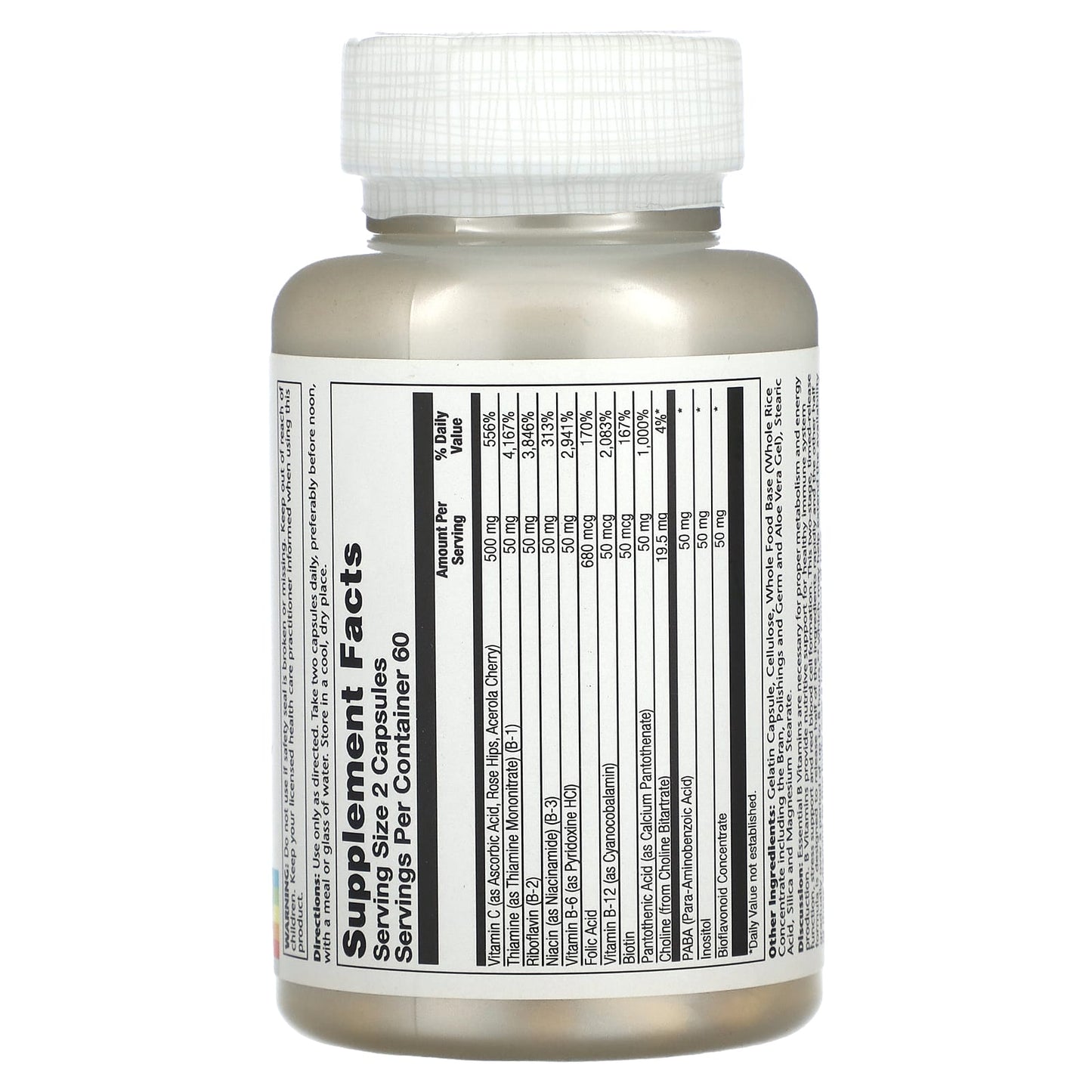 Solaray, Timed Release B-Stress AM, 120 Capsules UPC 076280042214 | HiLife Vitamins