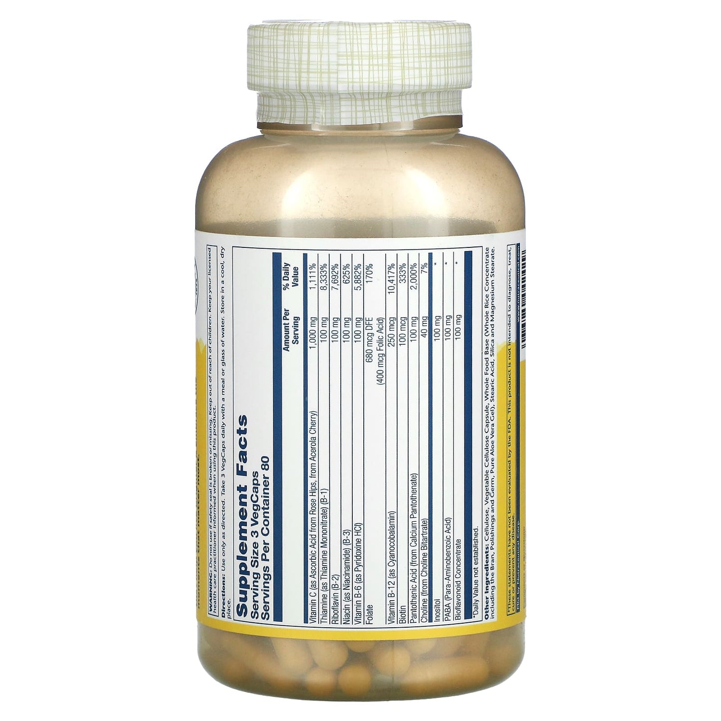 Solaray, Mega B-Stress, Timed-Release, 240 VegCaps UPC 076280042429 | HiLife Vitamins