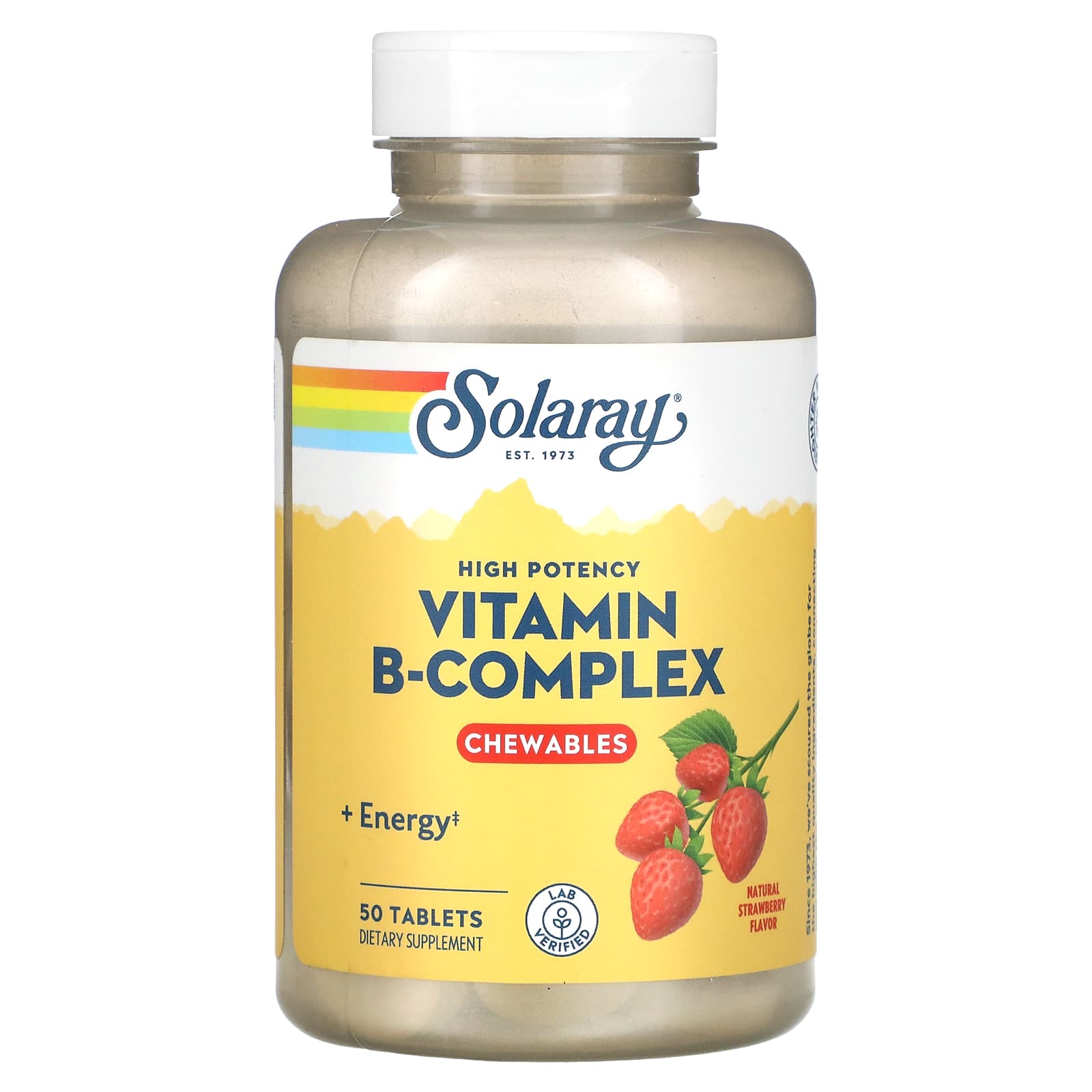 Solaray, B-Complex Strawberry Kiwi, 50 Chewable UPC 076280042658 | HiLife Vitamins