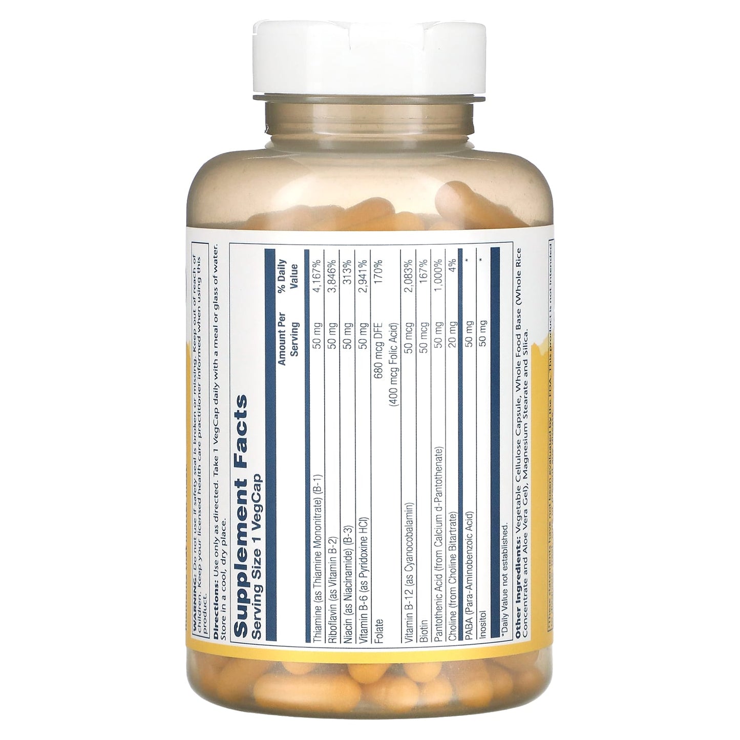 Solaray, B-Complex 50, 250 VegCaps UPC 076280042726 | HiLife Vitamins
