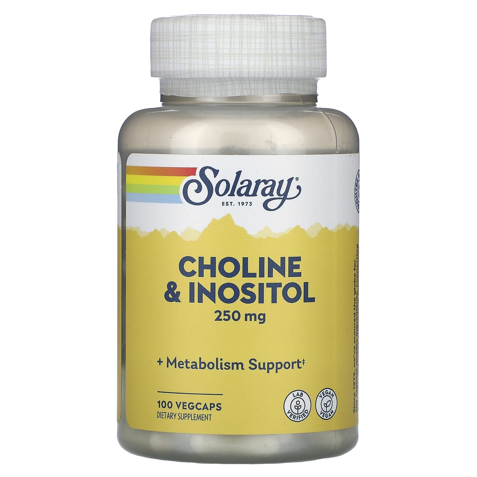 Solaray, Choline & Inositol, 250 mg, 100 VegCaps UPC 076280043181 | HiLife Vitamins