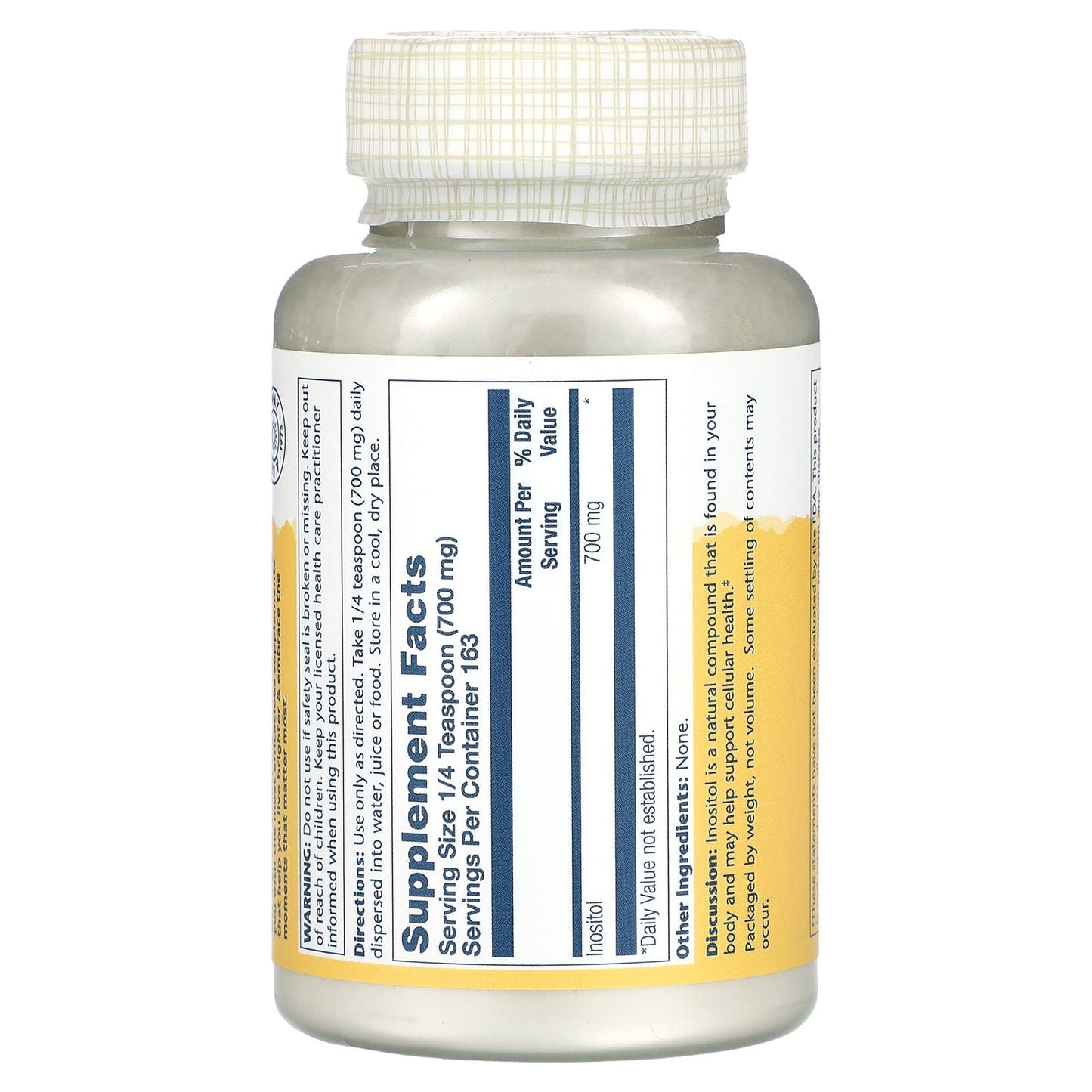 Solaray, Inositol, Powder, 4 oz, 4 Oz Powder UPC 076280043563 | HiLife Vitamins