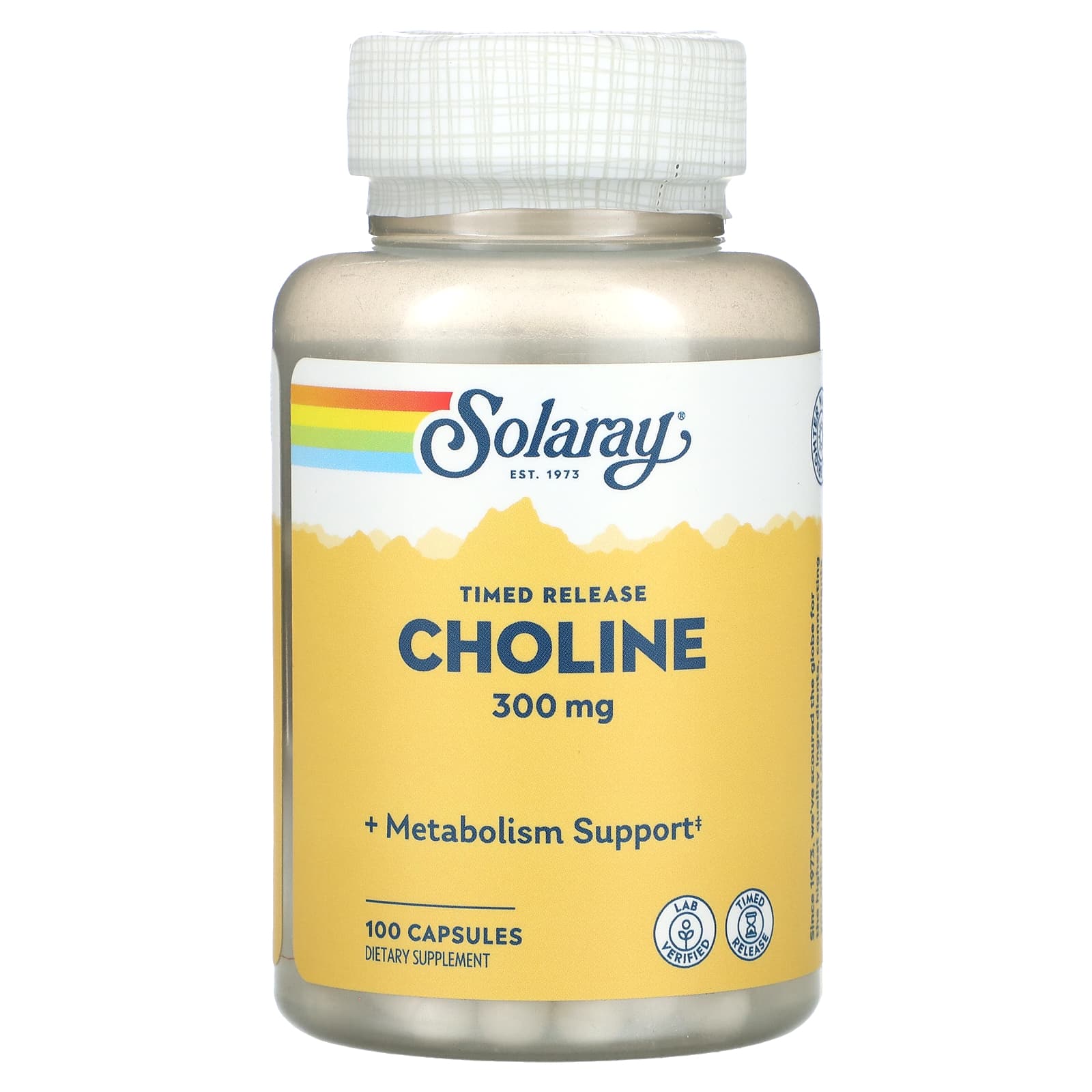 Solaray, Timed Release, Choline, 300 mg, 100 Capsules UPC 076280043570 | HiLife Vitamins