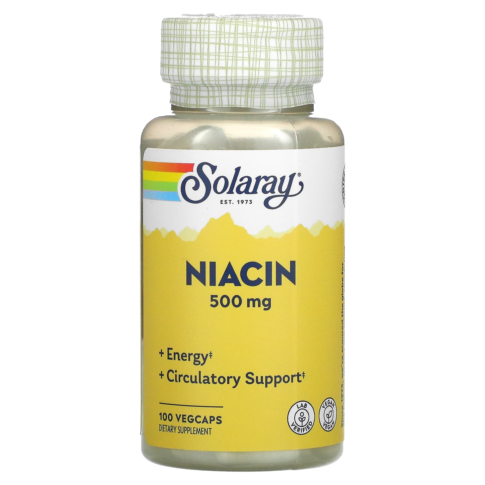 Solaray, Niacin 500 mg, 100 VegCaps UPC 076280043631 | HiLife Vitamins
