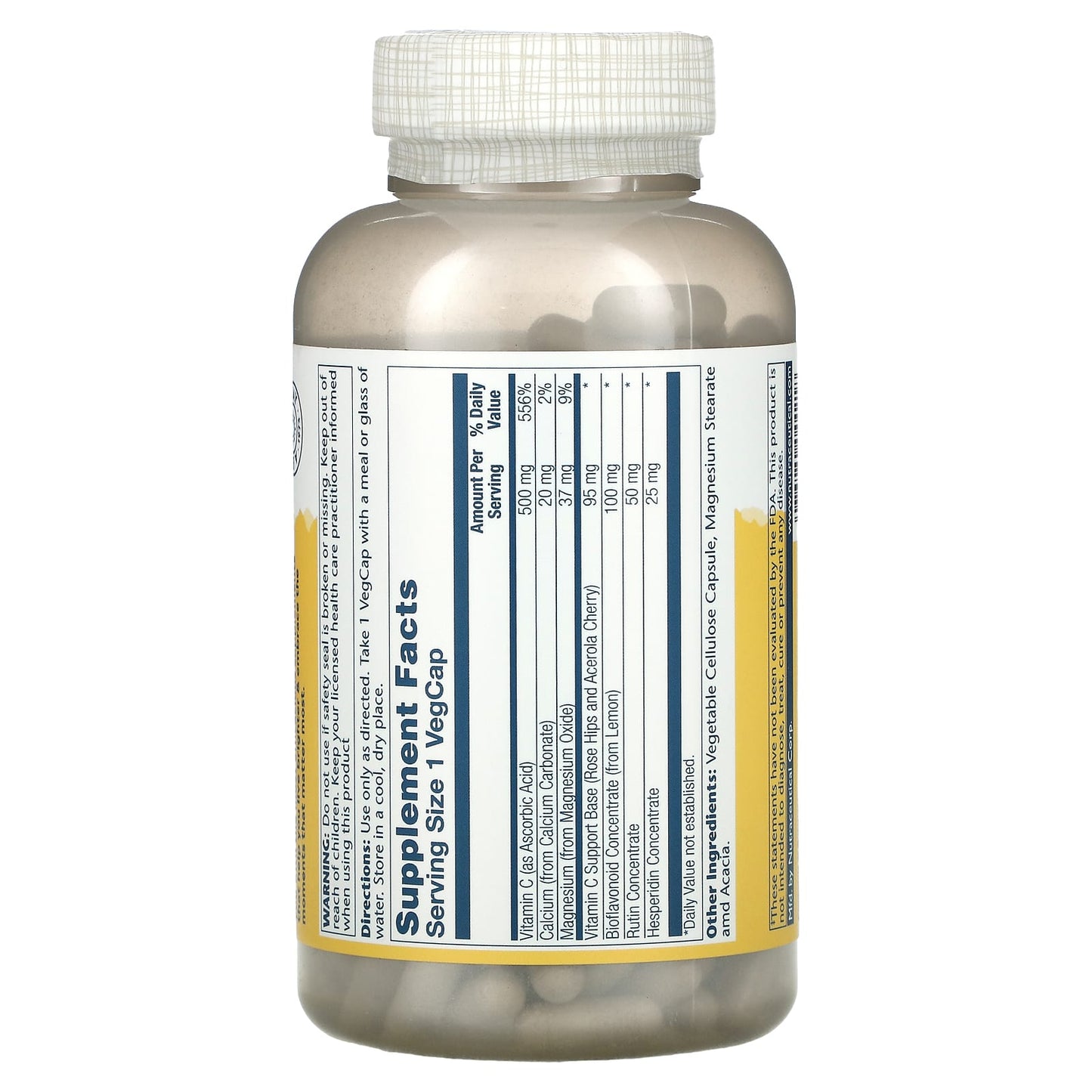 Solaray, C Bio-Plex Buffered 500 mg, 250 VegCaps UPC 076280044218 | HiLife Vitamins