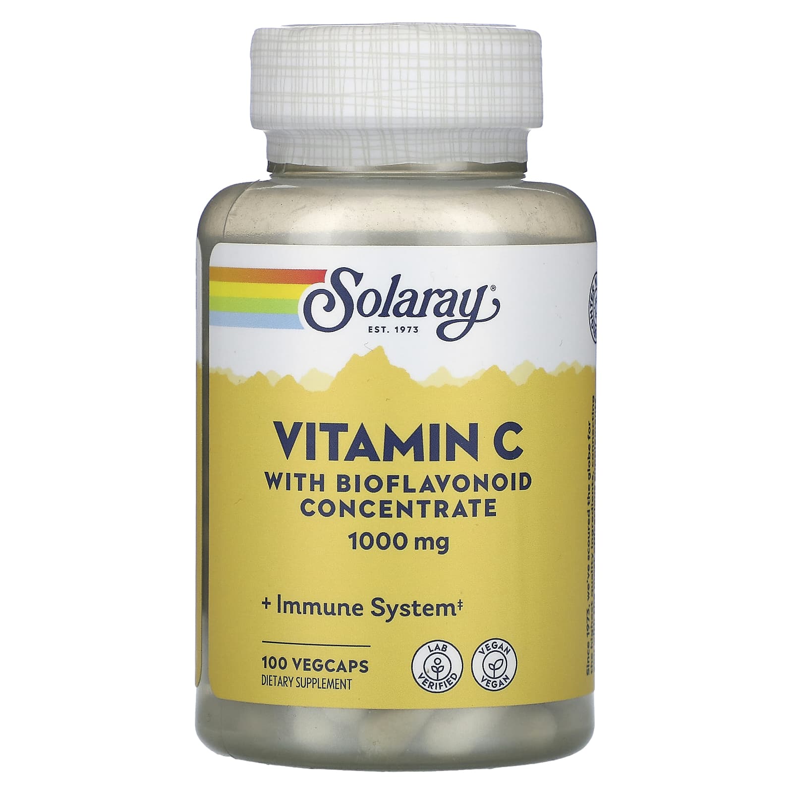 Solaray, Vitamin C with Bioflavonoid Concentrate, 1,000 mg, 100 VegCaps UPC 076280044409 | HiLife Vitamins