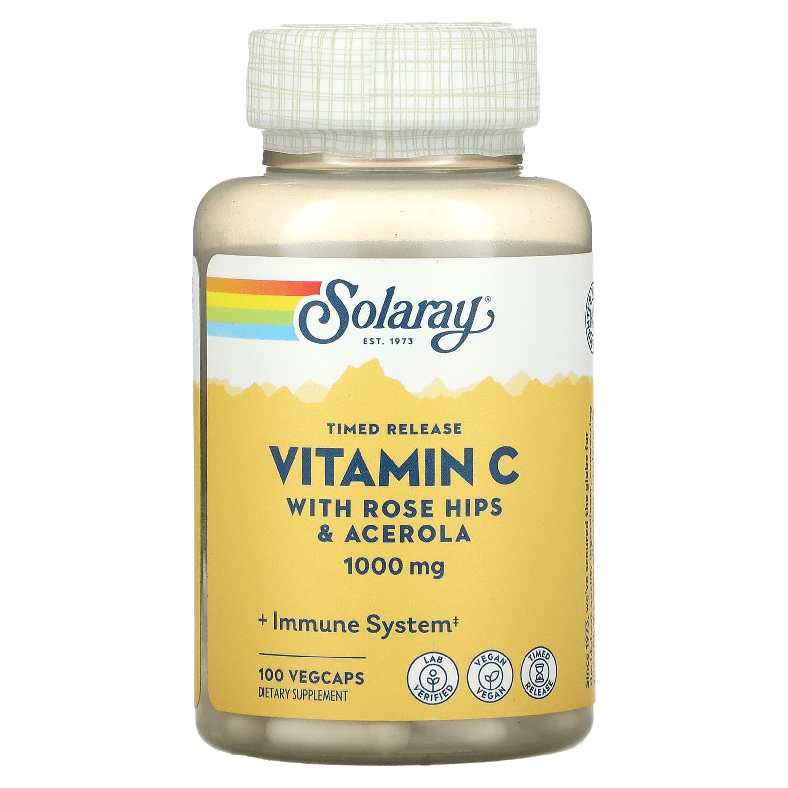 Solaray, Time Release Vitamin C 1000 mg, 100 VegCaps UPC 076280044508 | HiLife Vitamins