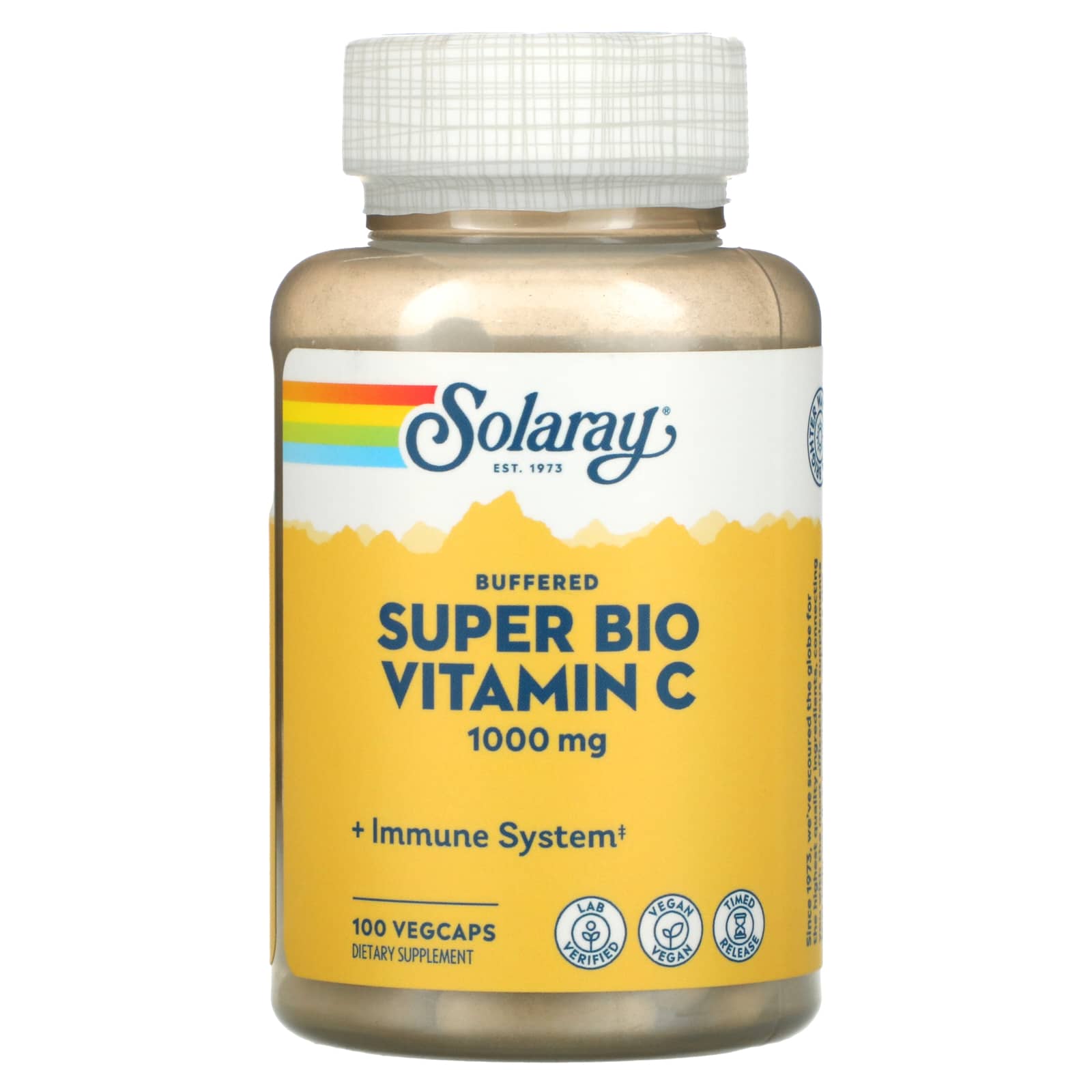 Solaray, Super Bio C Buffered Timed Release 1000 mg, 100 VegCaps UPC 076280044607 | HiLife Vitamins